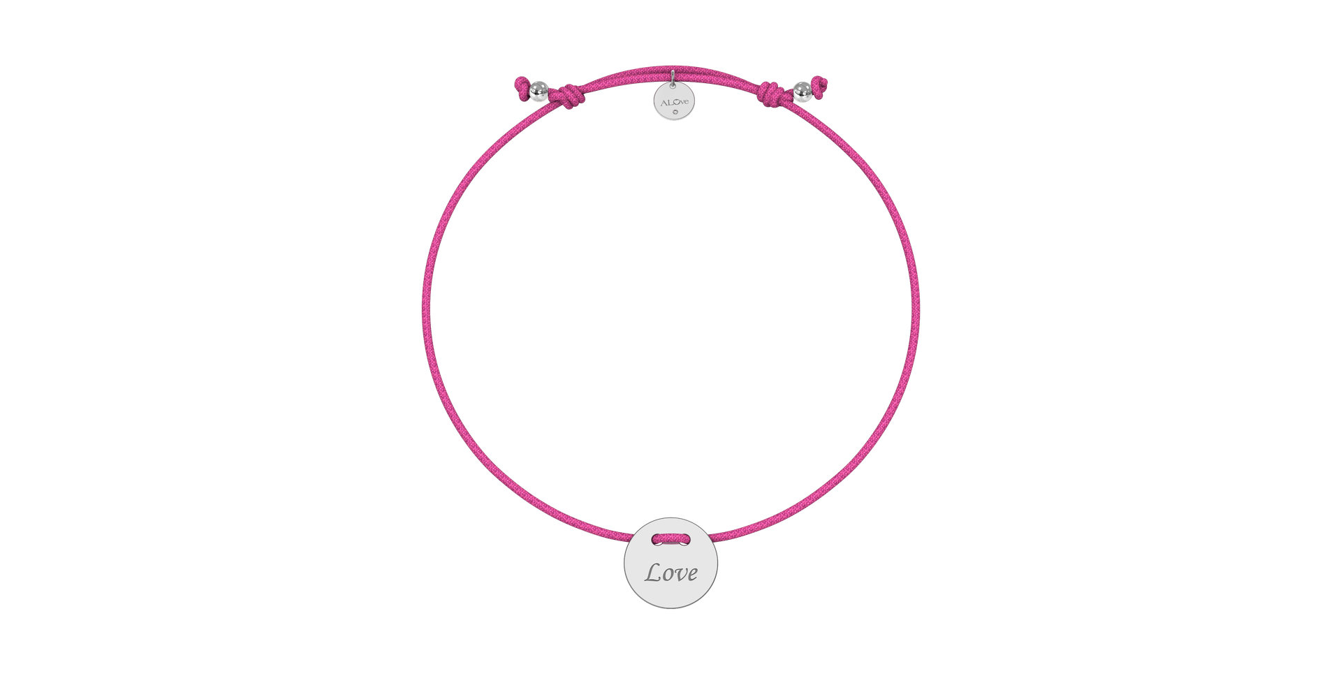 Diamantový náramok so šnúrkou Love