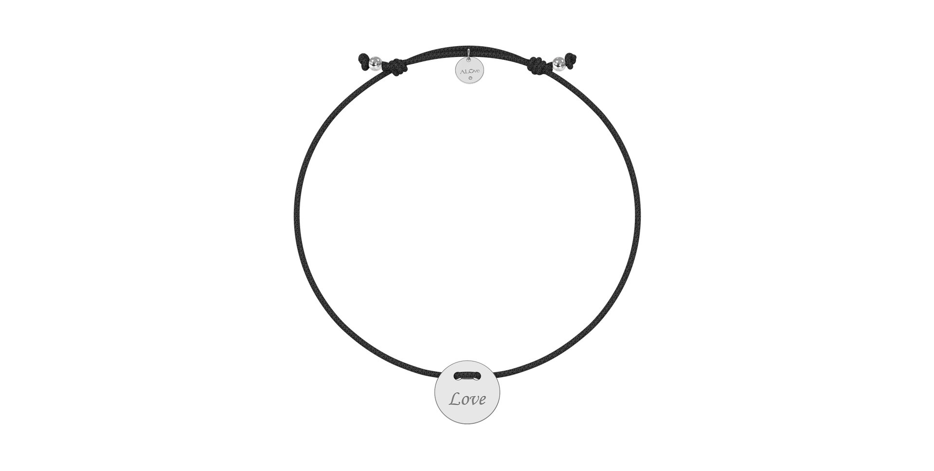 Diamantový náramok so šnúrkou Love