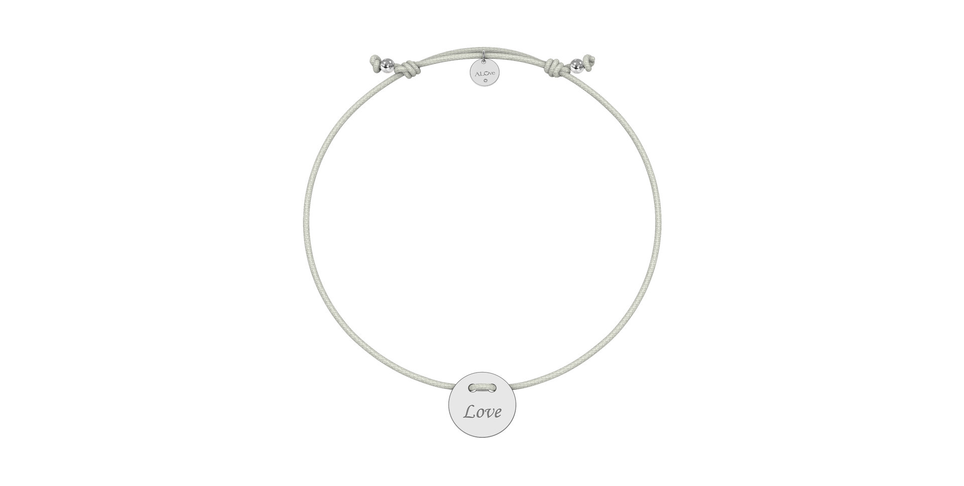 Diamantový náramok so šnúrkou Love