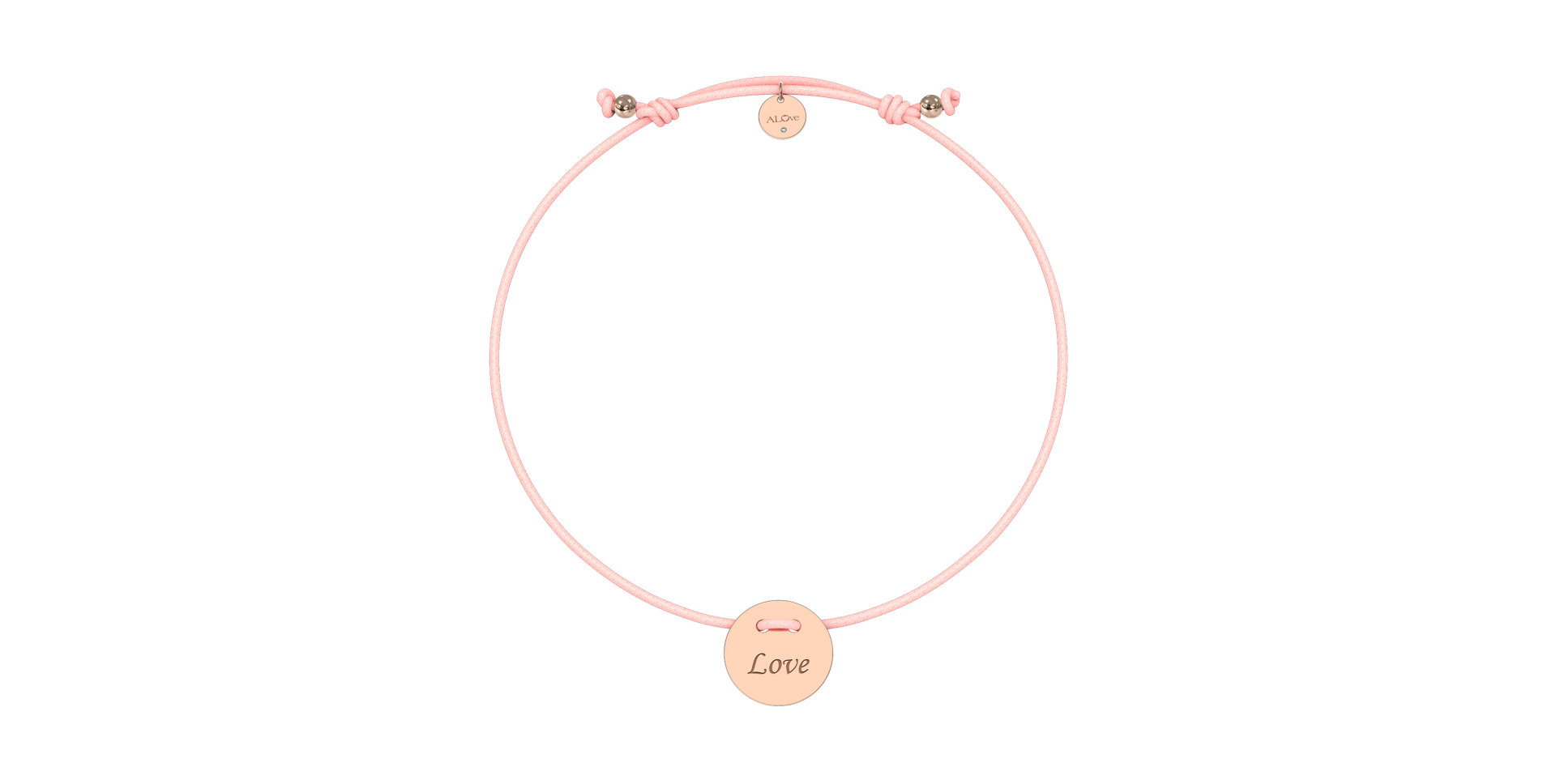 Diamantový náramok so šnúrkou Love