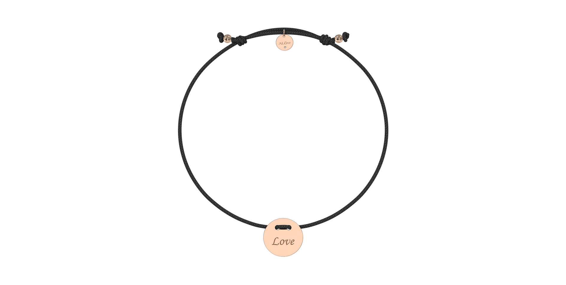 Diamantový náramok so šnúrkou Love