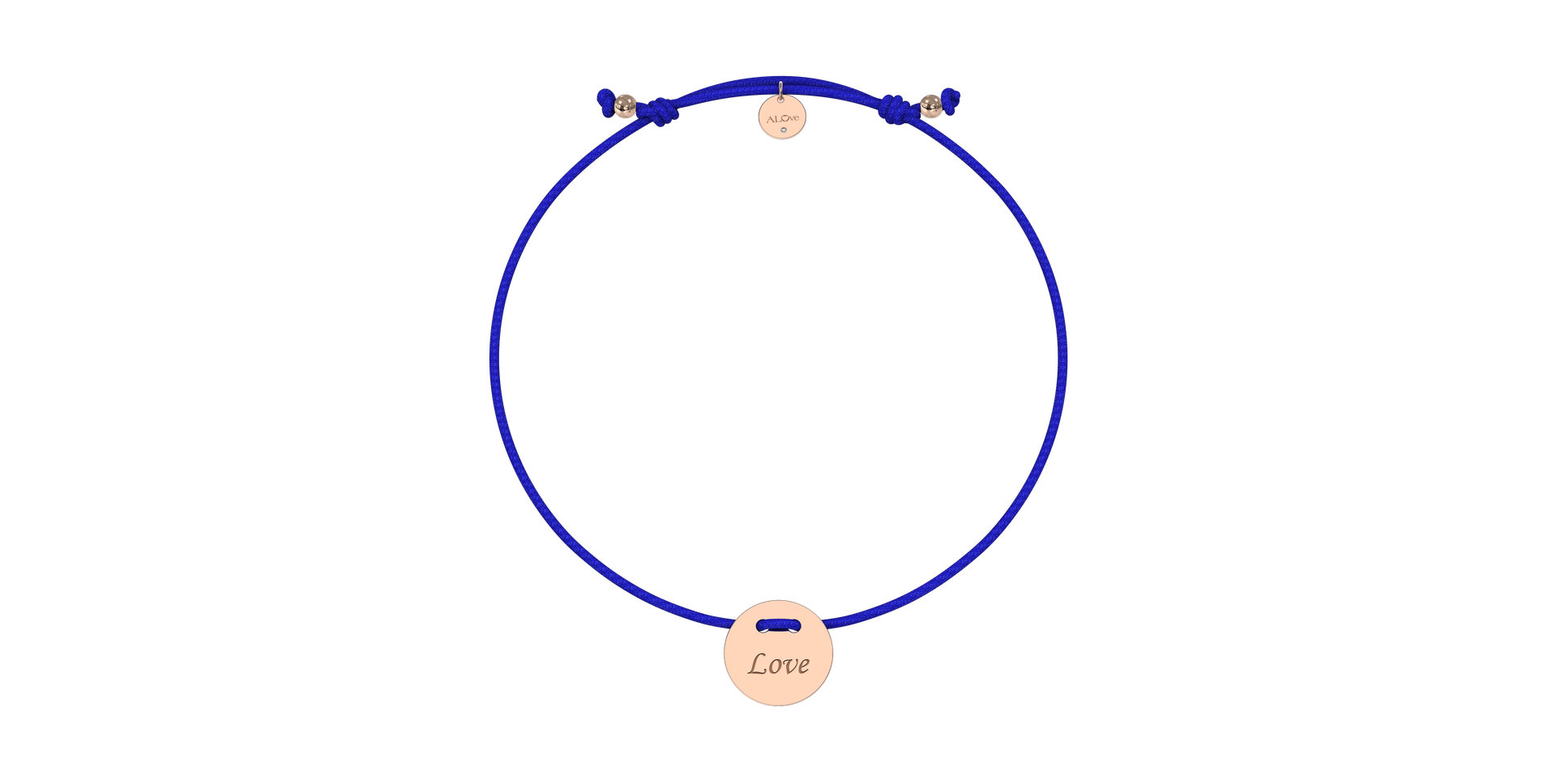 Diamantový náramok so šnúrkou Love