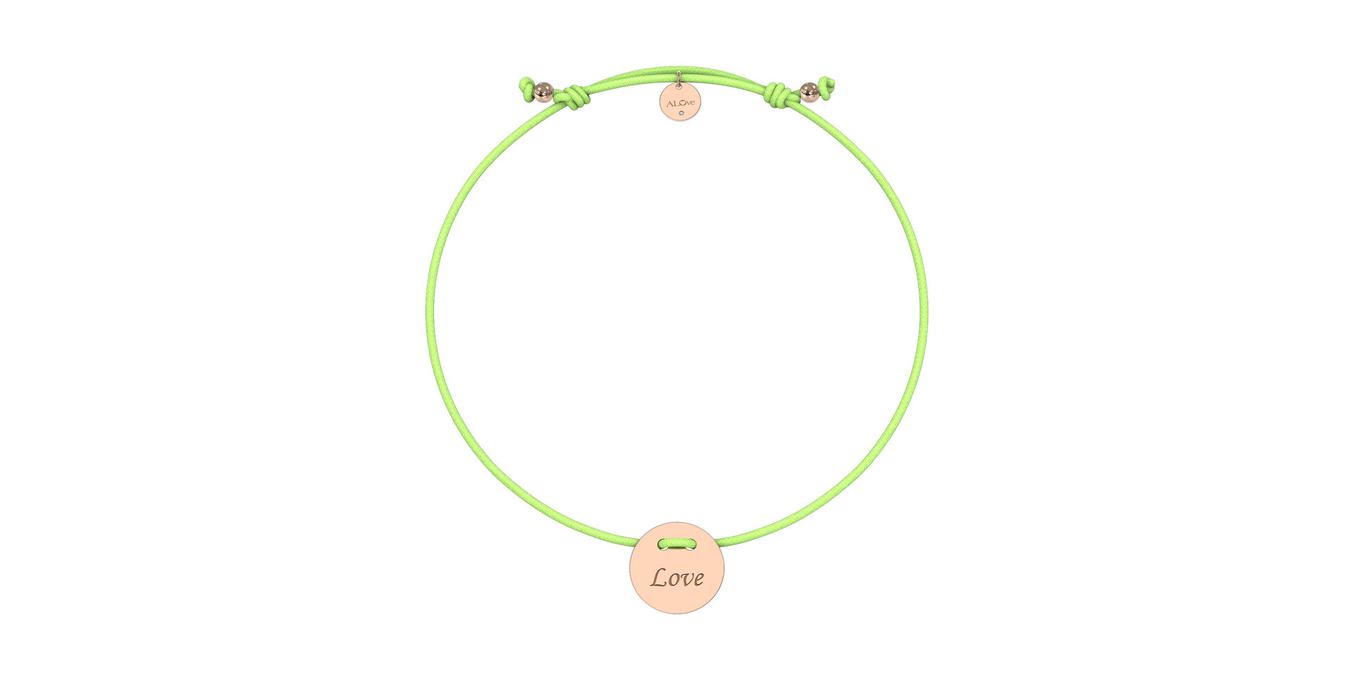 Diamantový náramok so šnúrkou Love