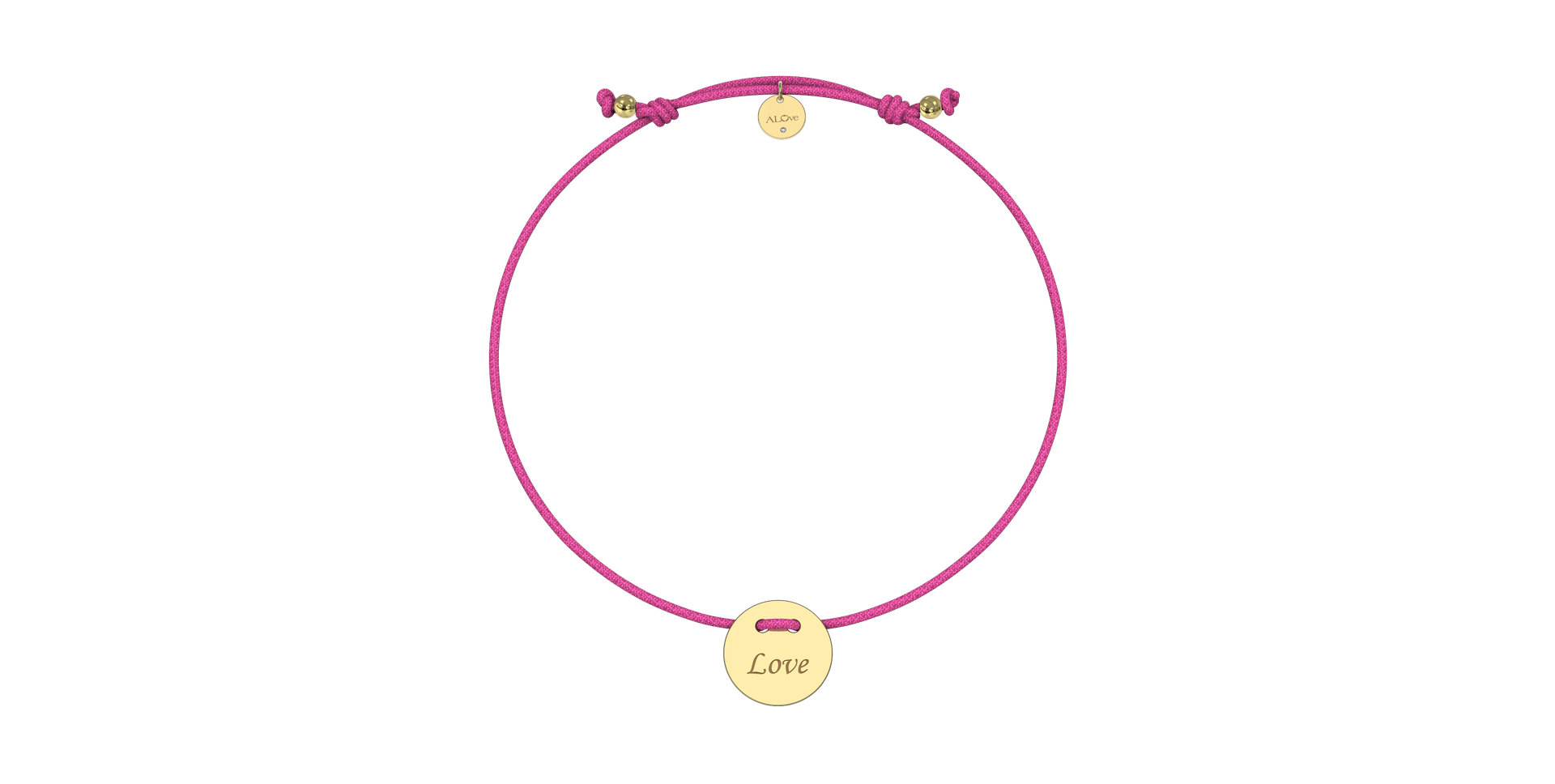 Diamantový náramok so šnúrkou Love