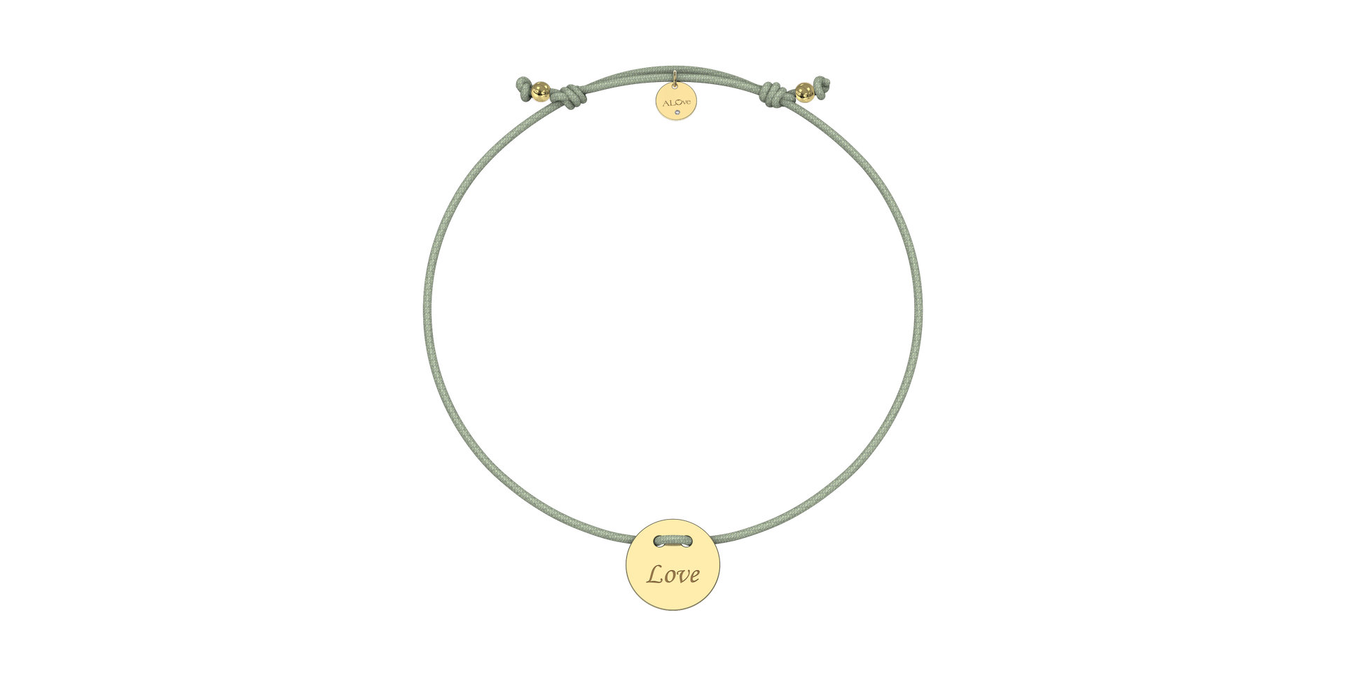 Diamantový náramok so šnúrkou Love