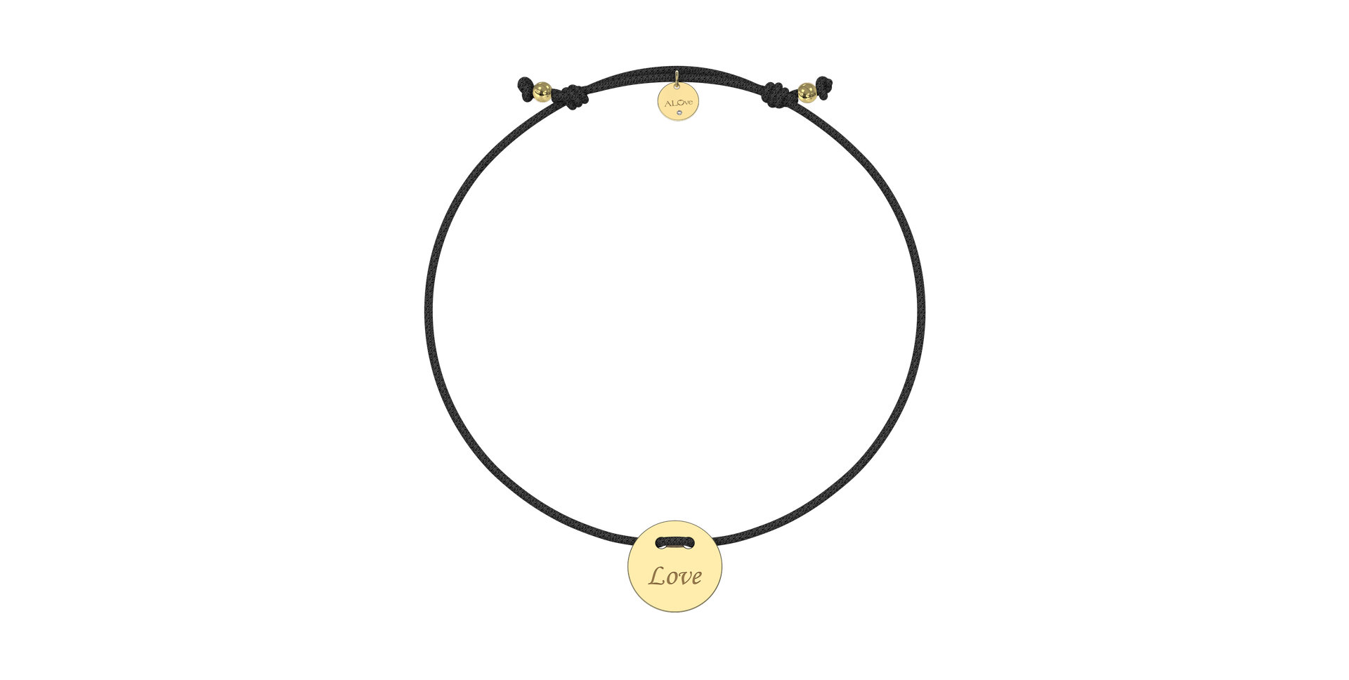 Diamantový náramok so šnúrkou Love