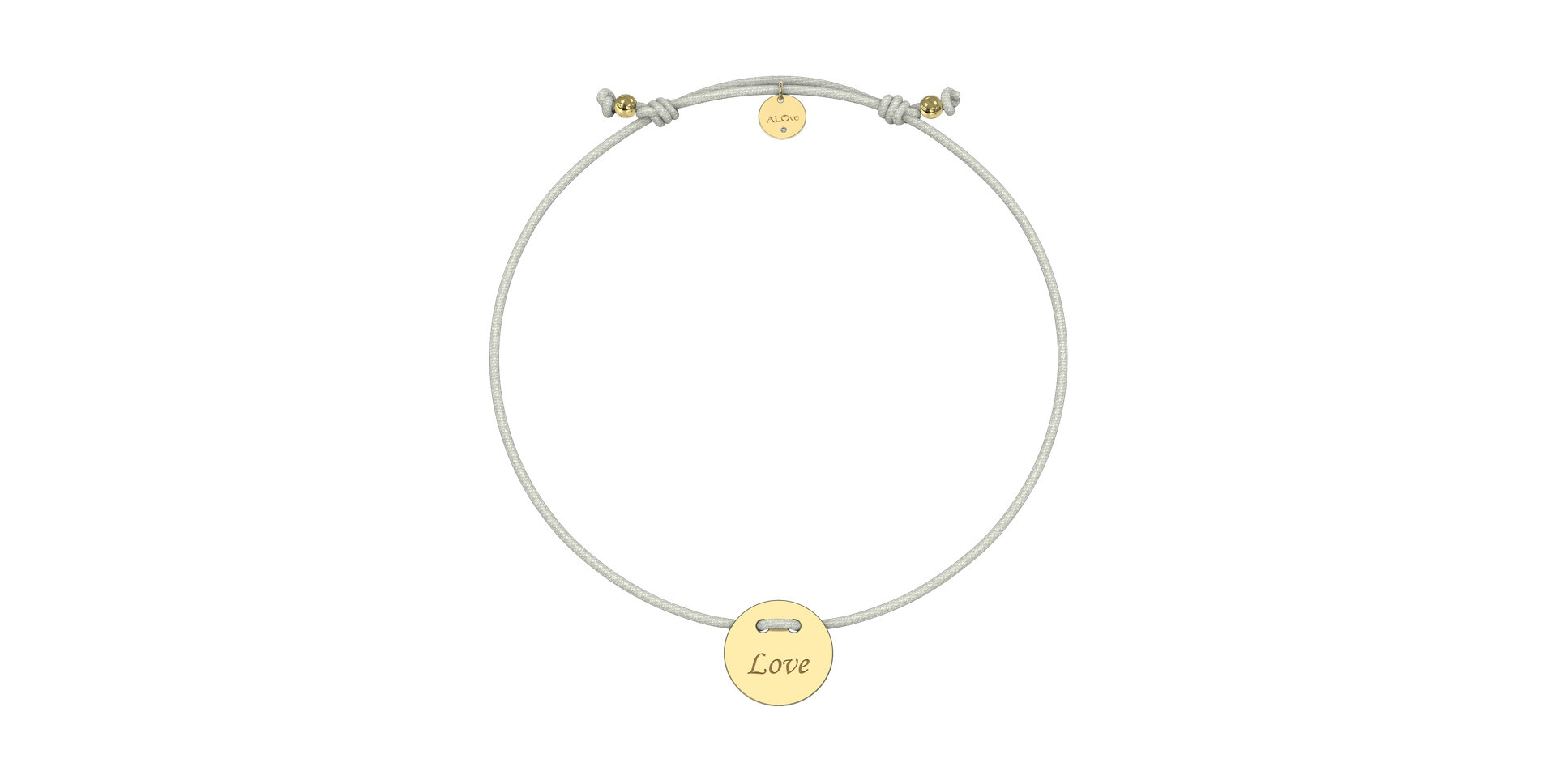 Diamantový náramok so šnúrkou Love