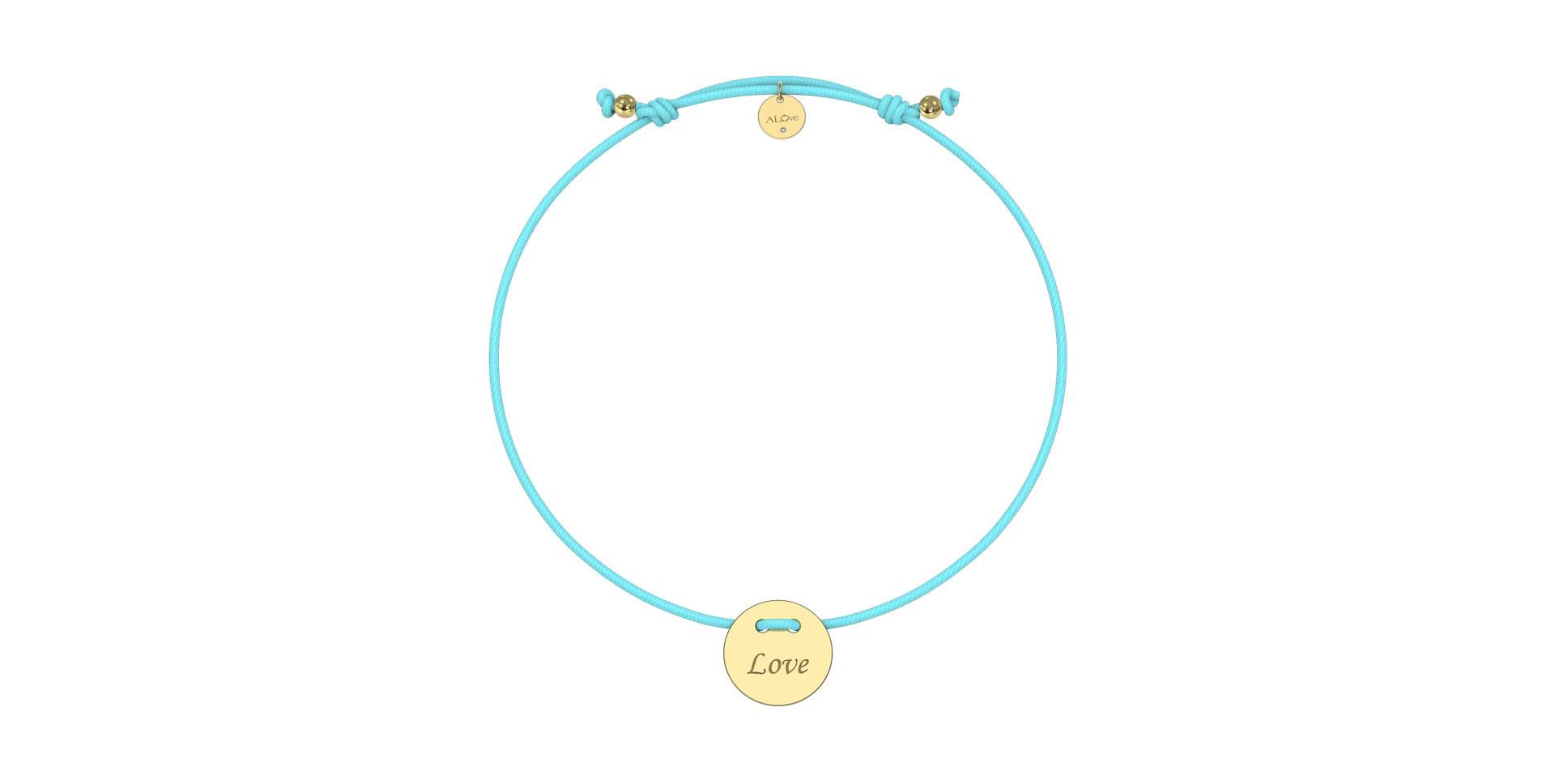 Diamantový náramok so šnúrkou Love