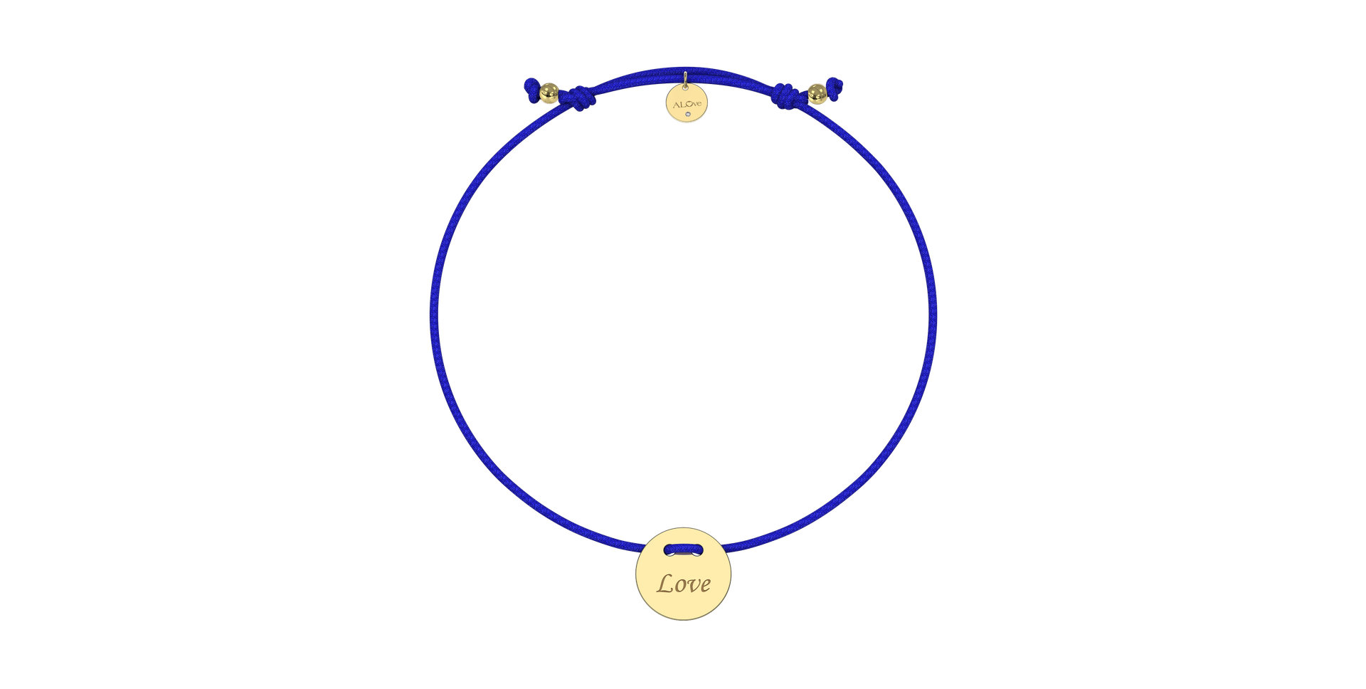 Diamantový náramok so šnúrkou Love