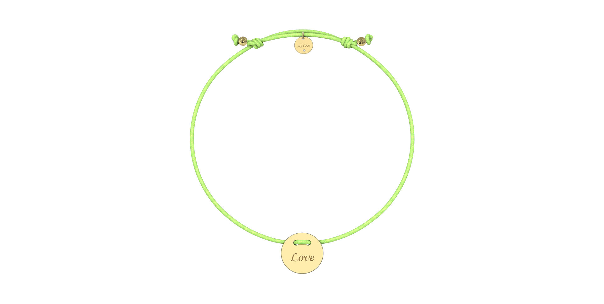 Diamantový náramok so šnúrkou Love