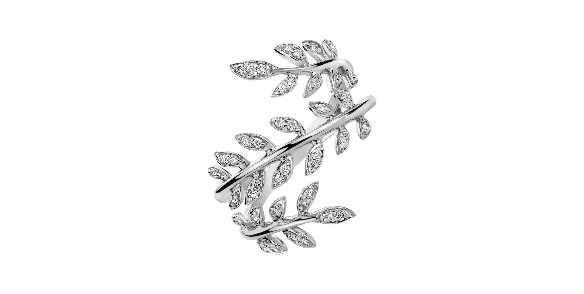 Prsteň s diamantmi Luxury Leaves