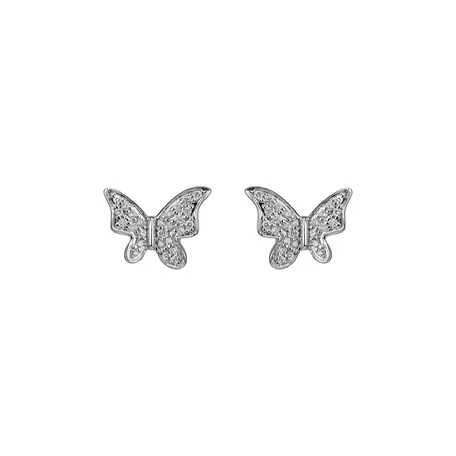 Náušnice s diamantmi Magic Butterfly