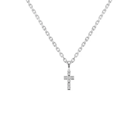 Prívesok s diamantmi Small Cross
