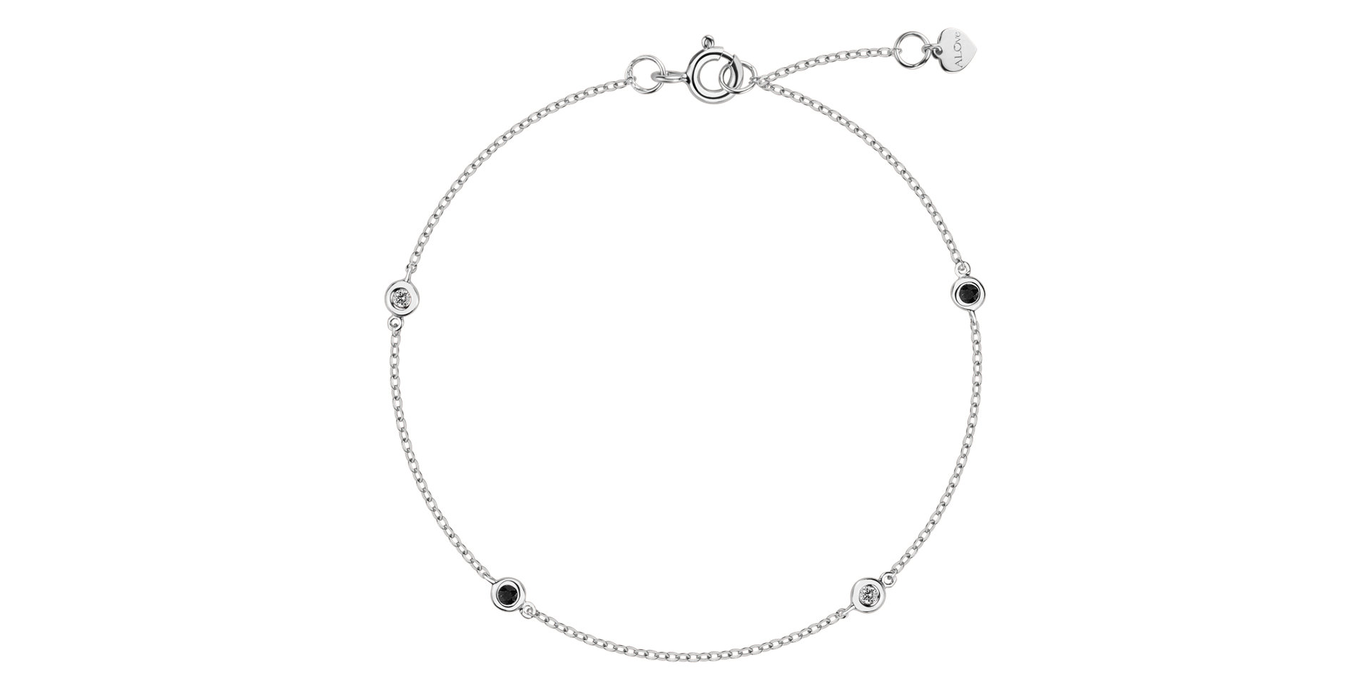 Náramok s hnedými a čiernymi diamantmi Dots