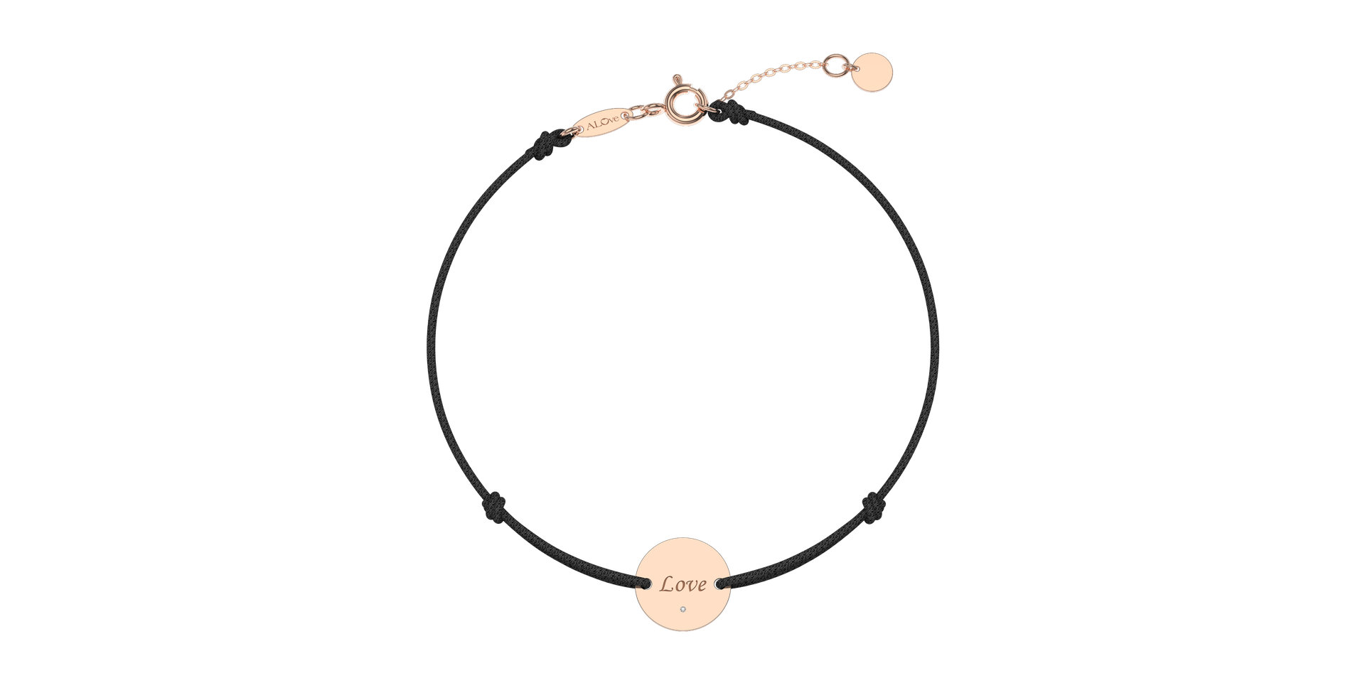 Diamantový náramok so šnúrkou Simple Love