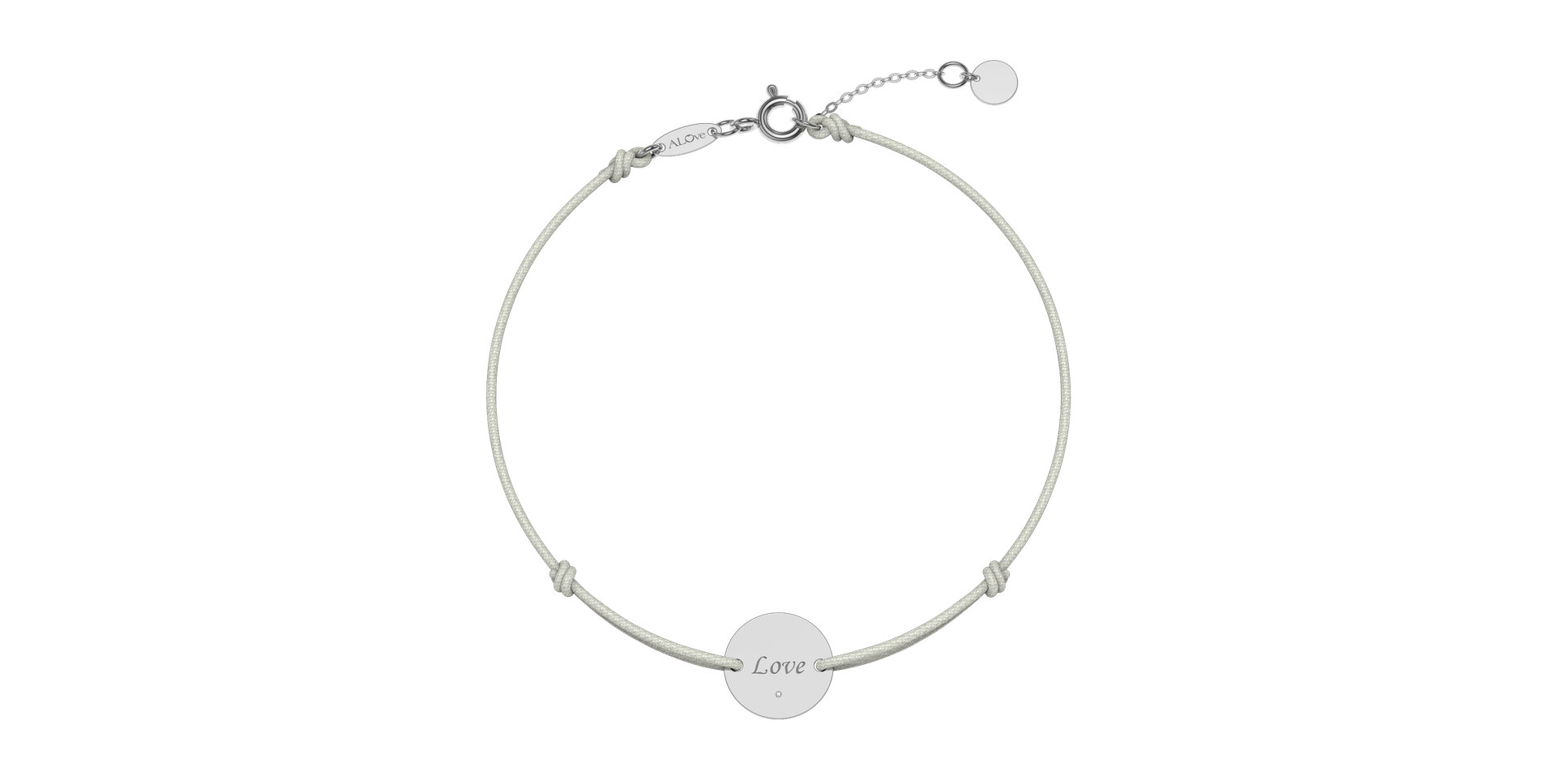 Diamantový náramok so šnúrkou Simple Love