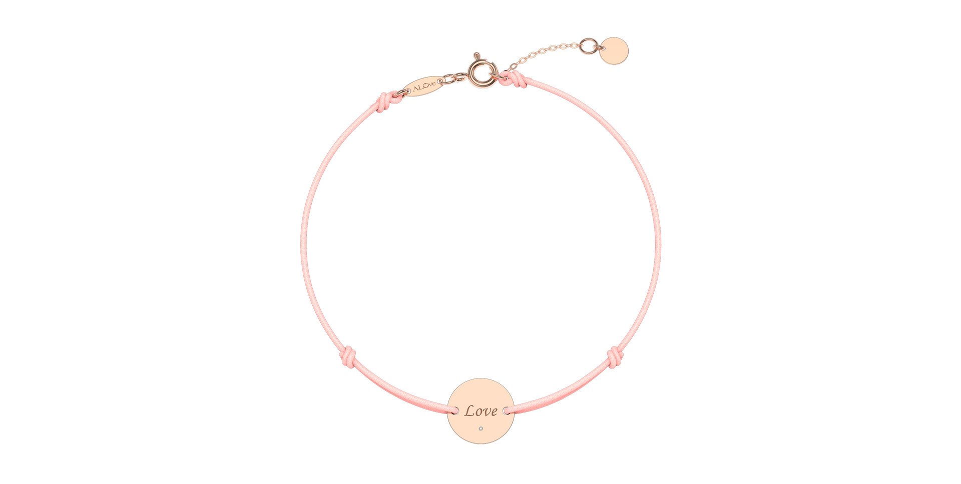 Diamantový náramok so šnúrkou Simple Love