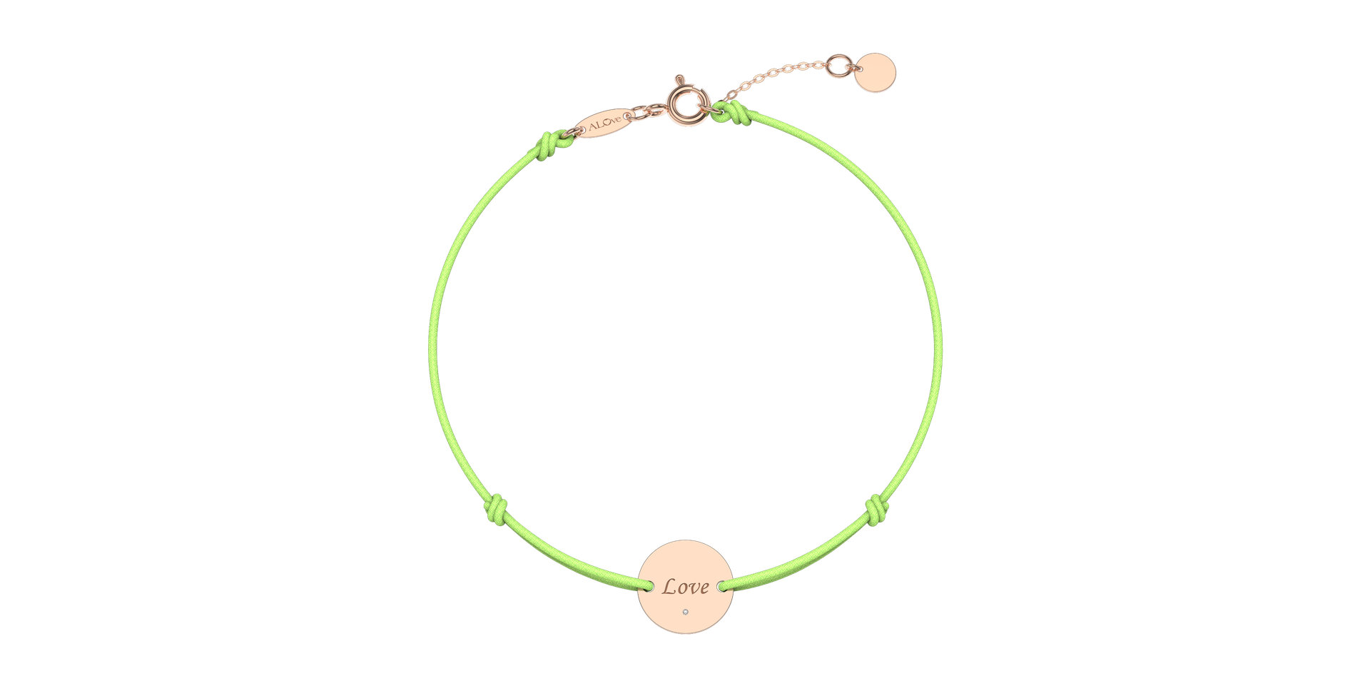 Diamantový náramok so šnúrkou Simple Love