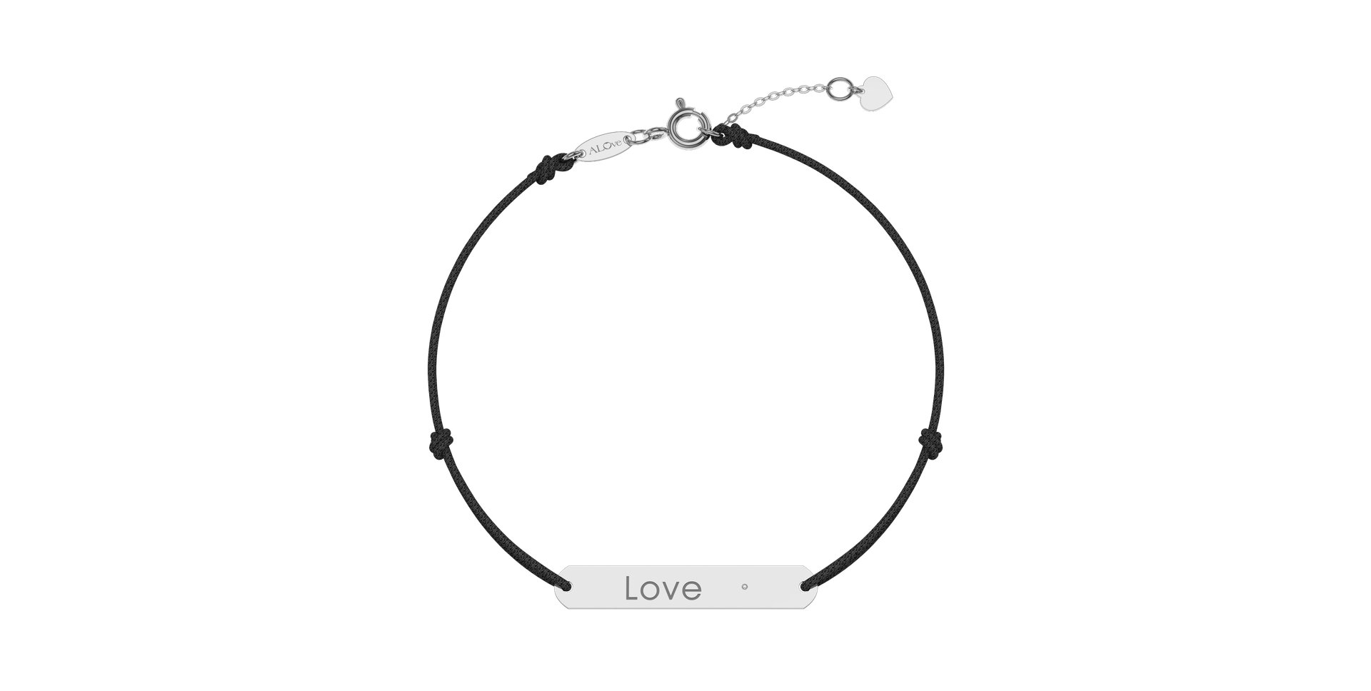 Diamantový náramok so šnúrkou Love