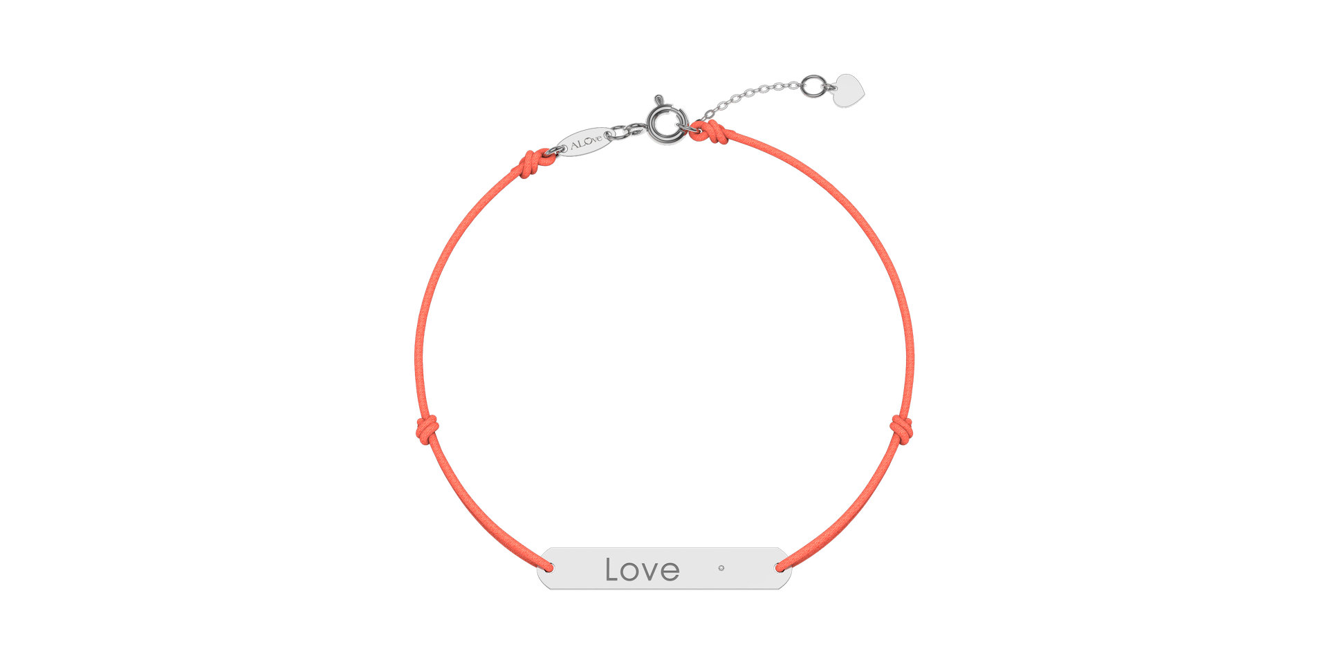 Diamantový náramok so šnúrkou Love