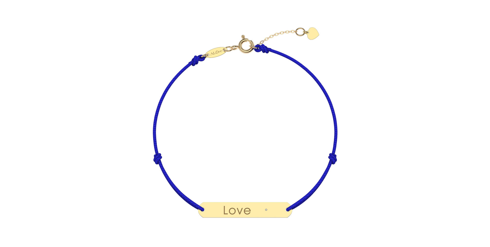 Diamantový náramok so šnúrkou Love