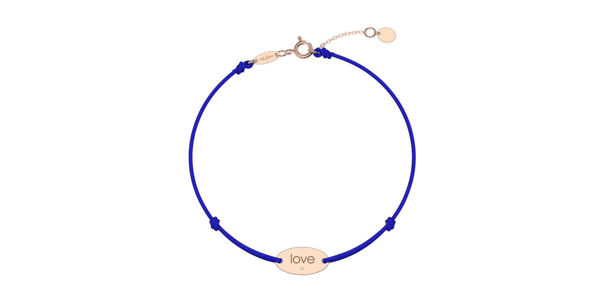 Diamantový náramok so šnúrkou Love