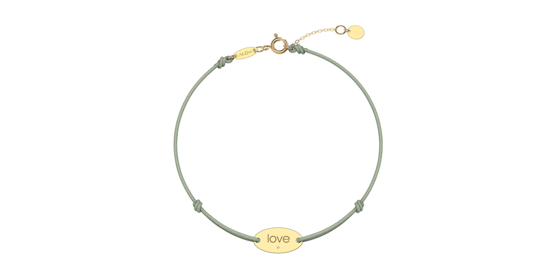 Diamantový náramok so šnúrkou Love