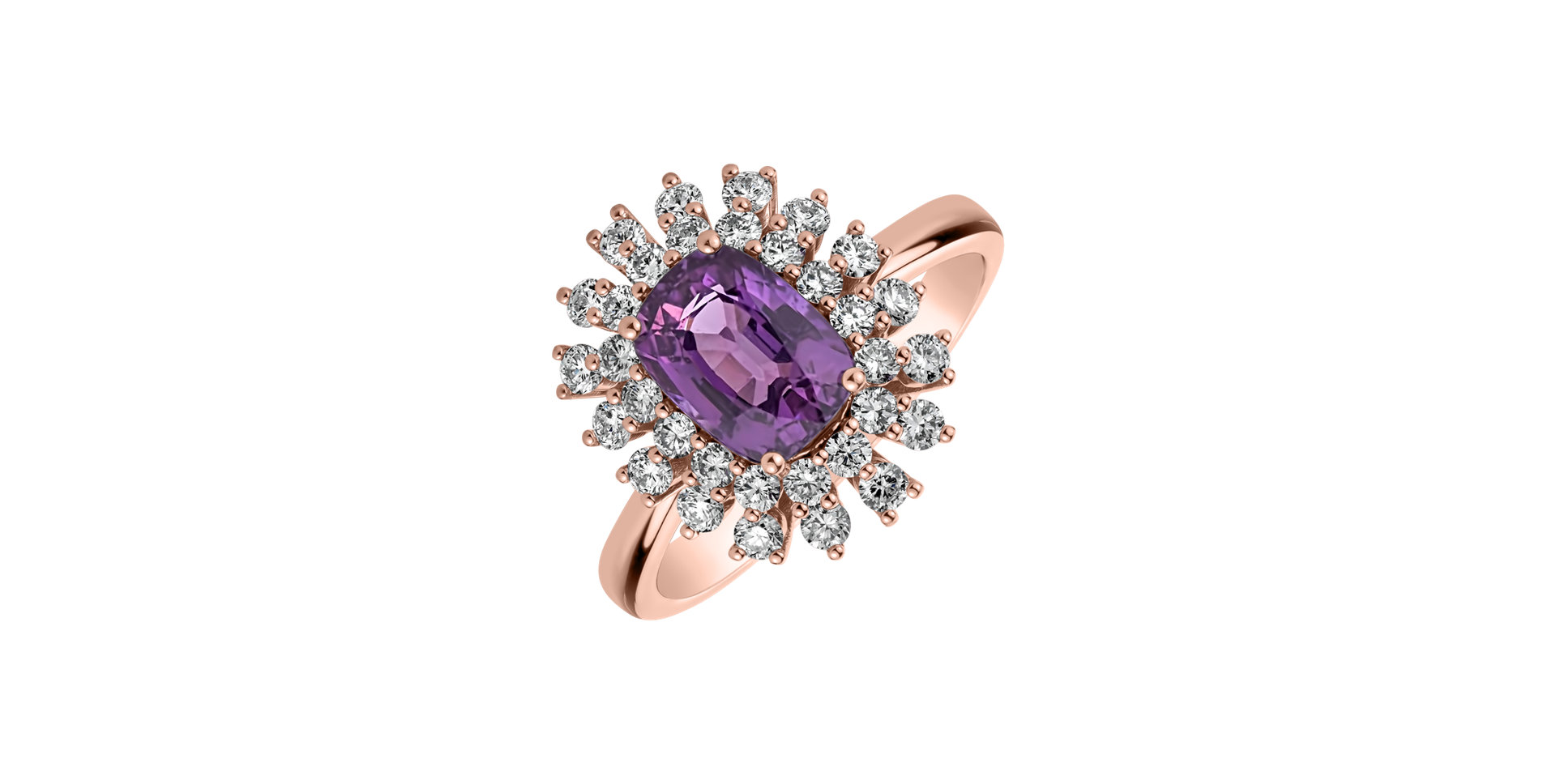 Prsteň s zafírom a diamantmi Classy Impulse