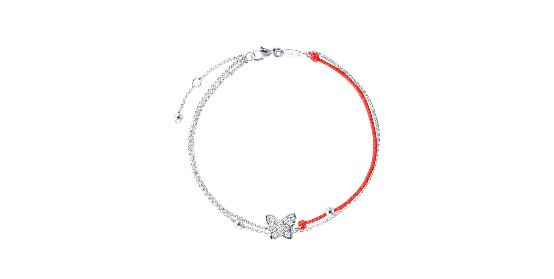 Diamantový náramok so šnúrkou Luxury Butterfly