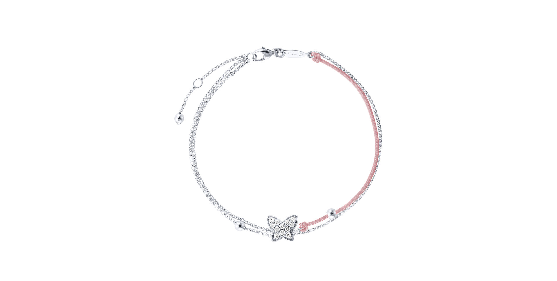 Diamantový náramok so šnúrkou Luxury Butterfly