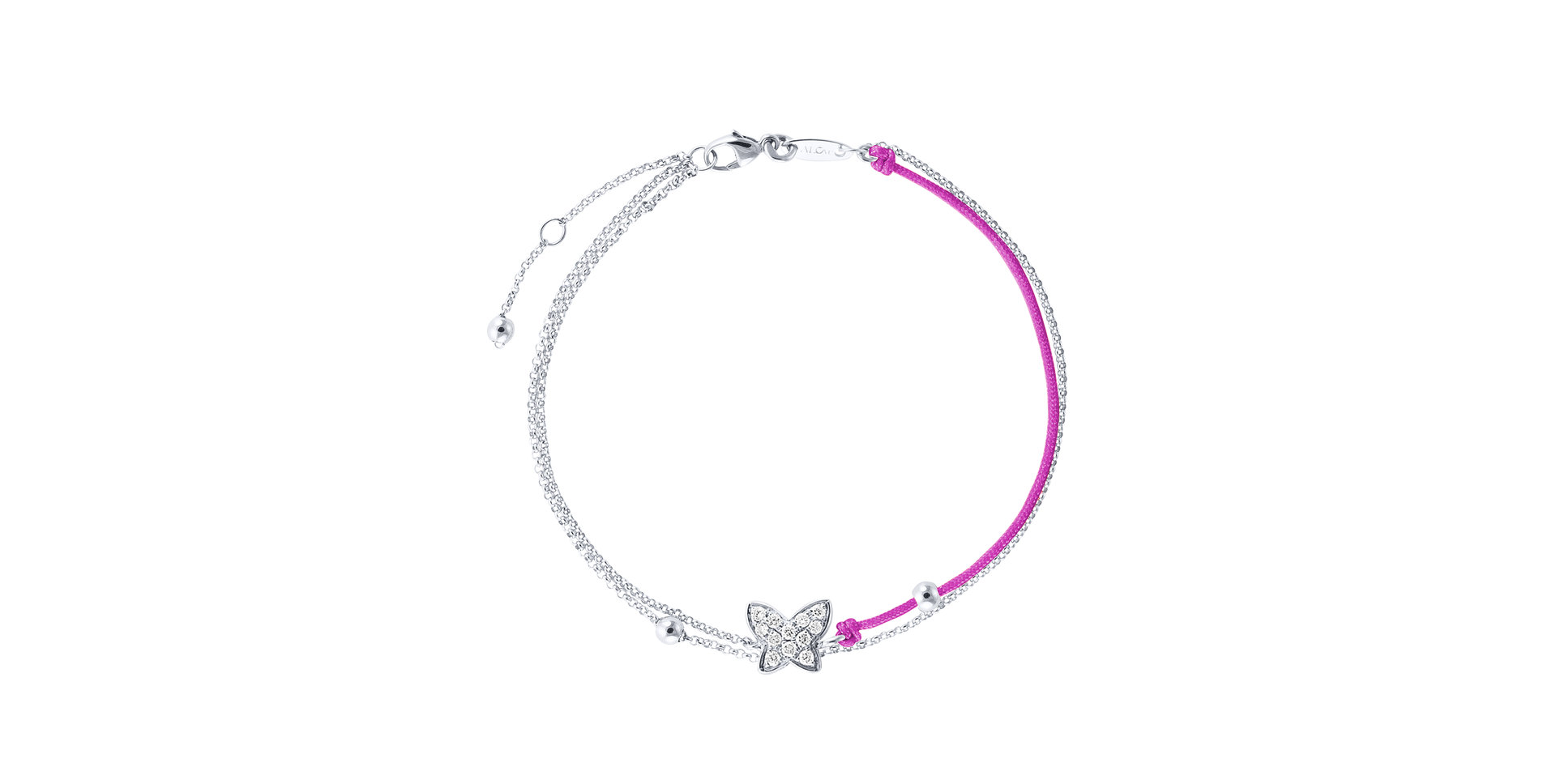 Diamantový náramok so šnúrkou Luxury Butterfly
