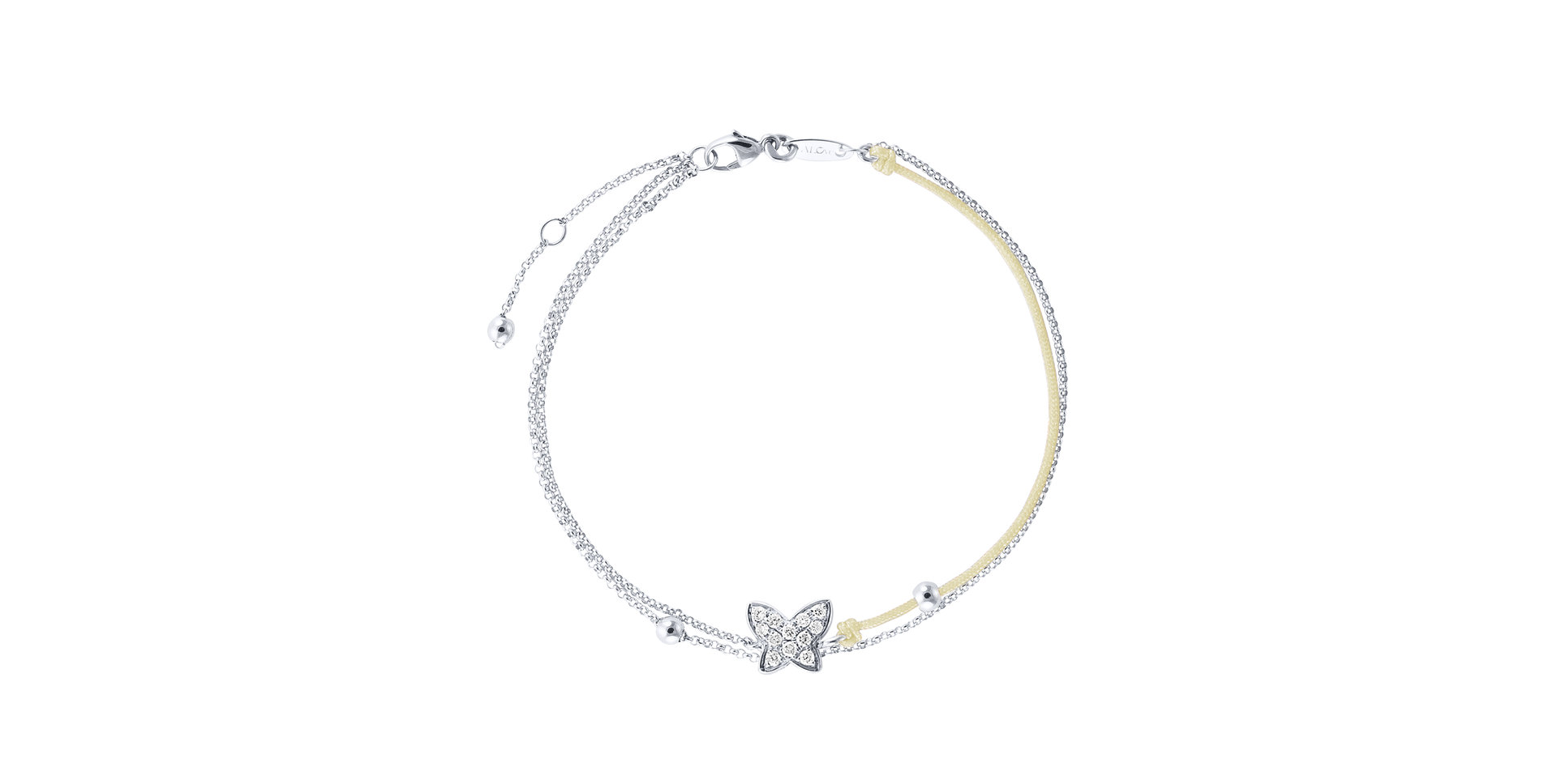 Diamantový náramok so šnúrkou Luxury Butterfly