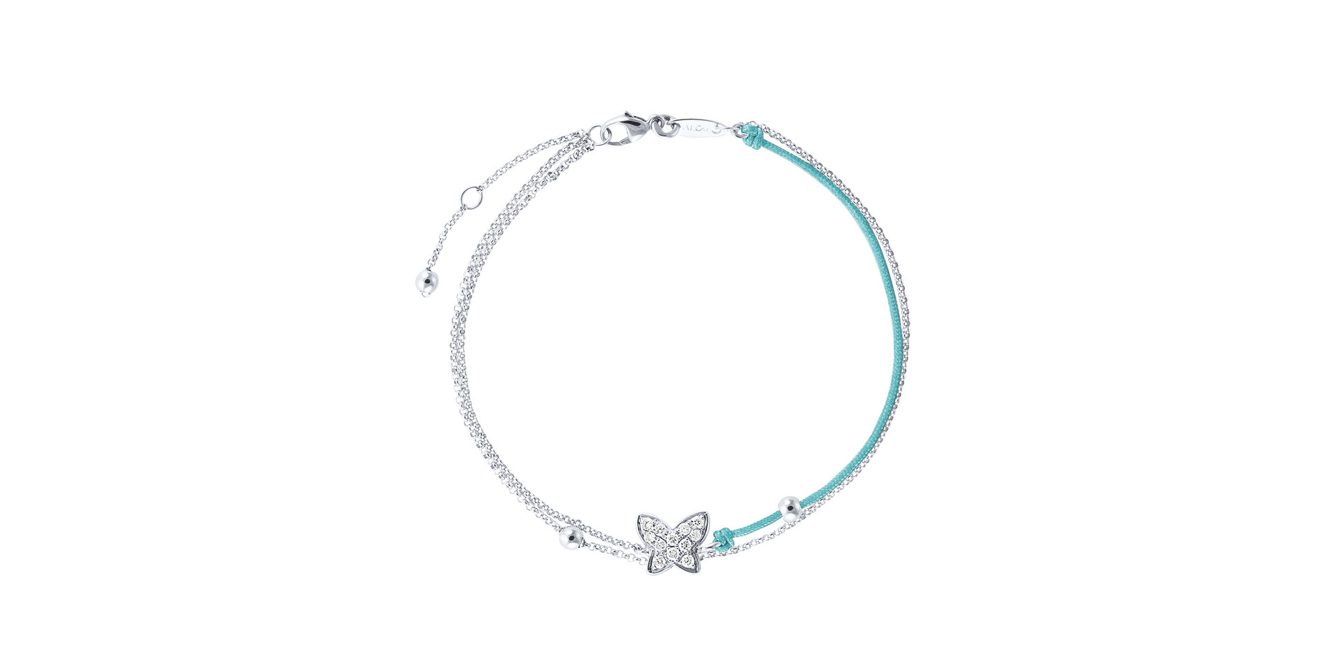 Diamantový náramok so šnúrkou Luxury Butterfly