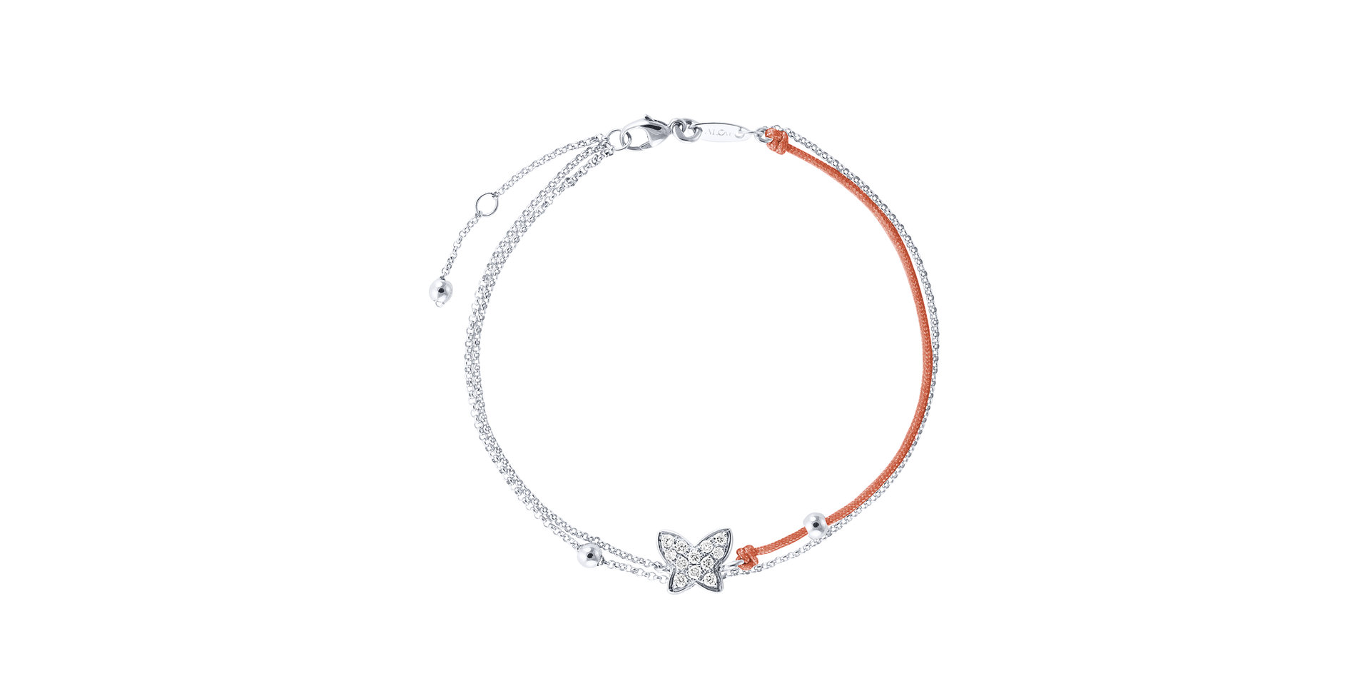 Diamantový náramok so šnúrkou Luxury Butterfly