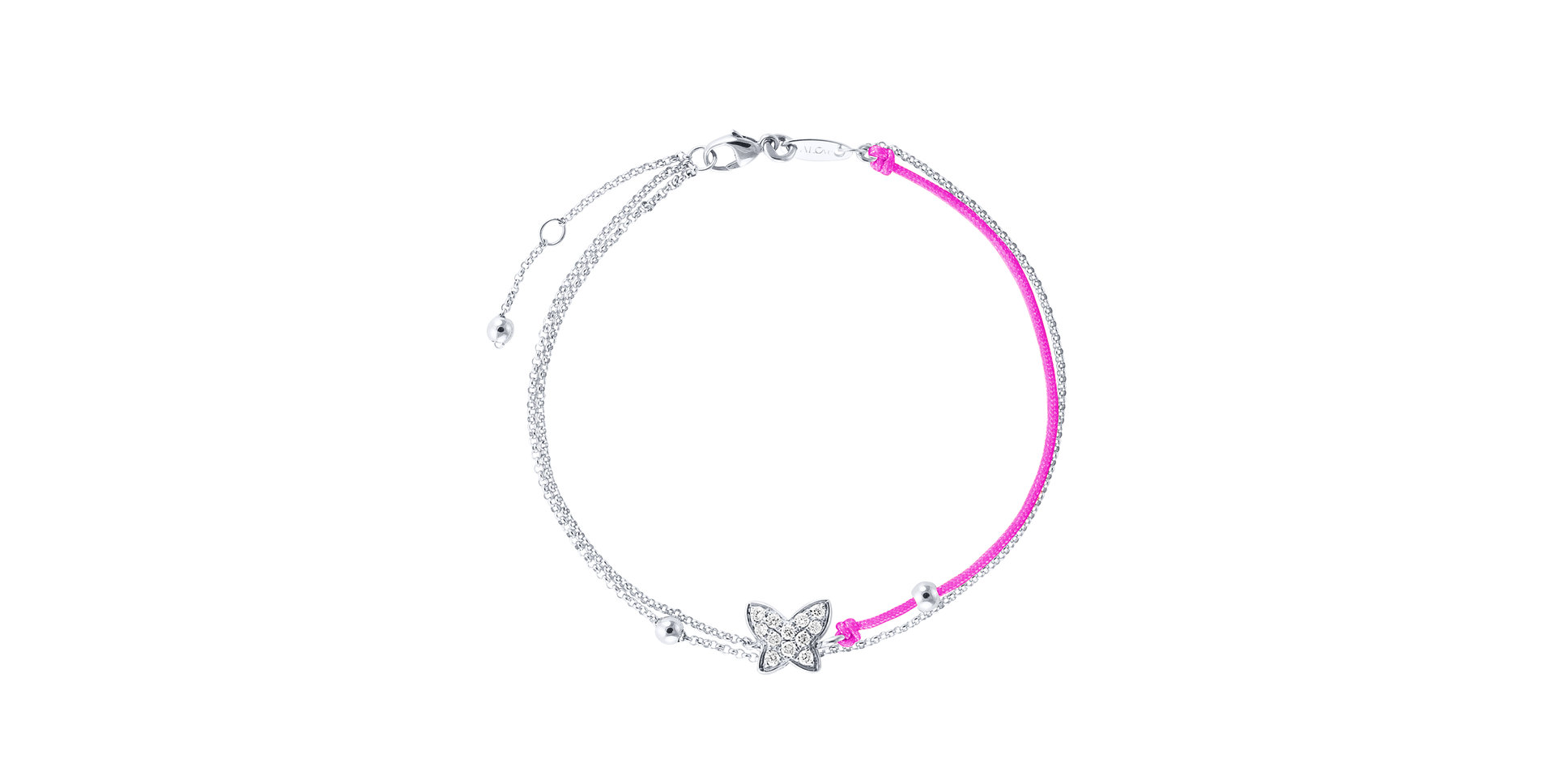 Diamantový náramok so šnúrkou Luxury Butterfly