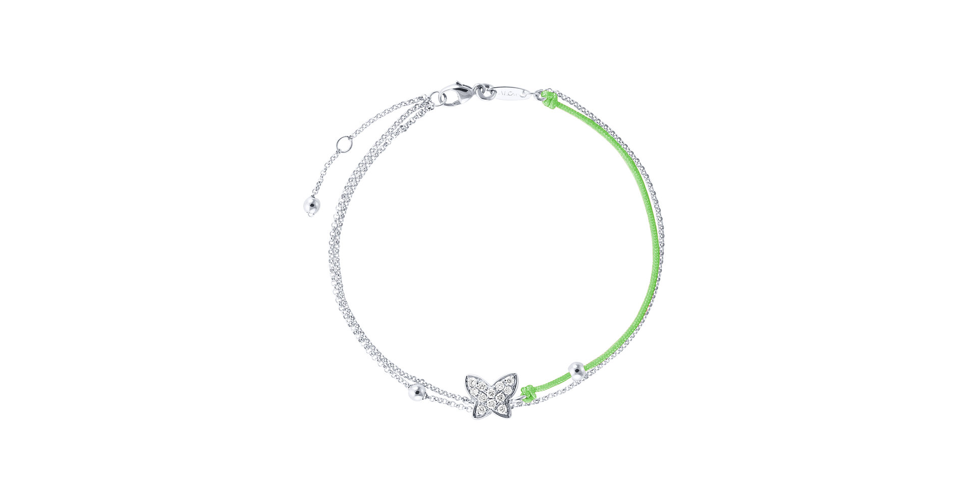 Diamantový náramok so šnúrkou Luxury Butterfly