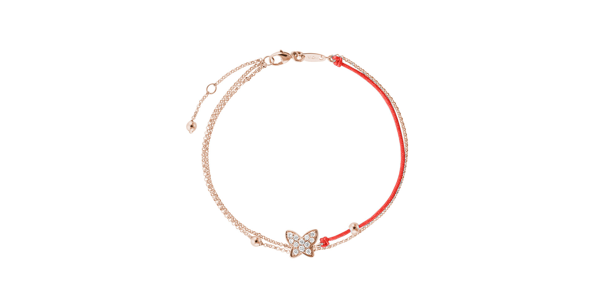 Diamantový náramok so šnúrkou Luxury Butterfly