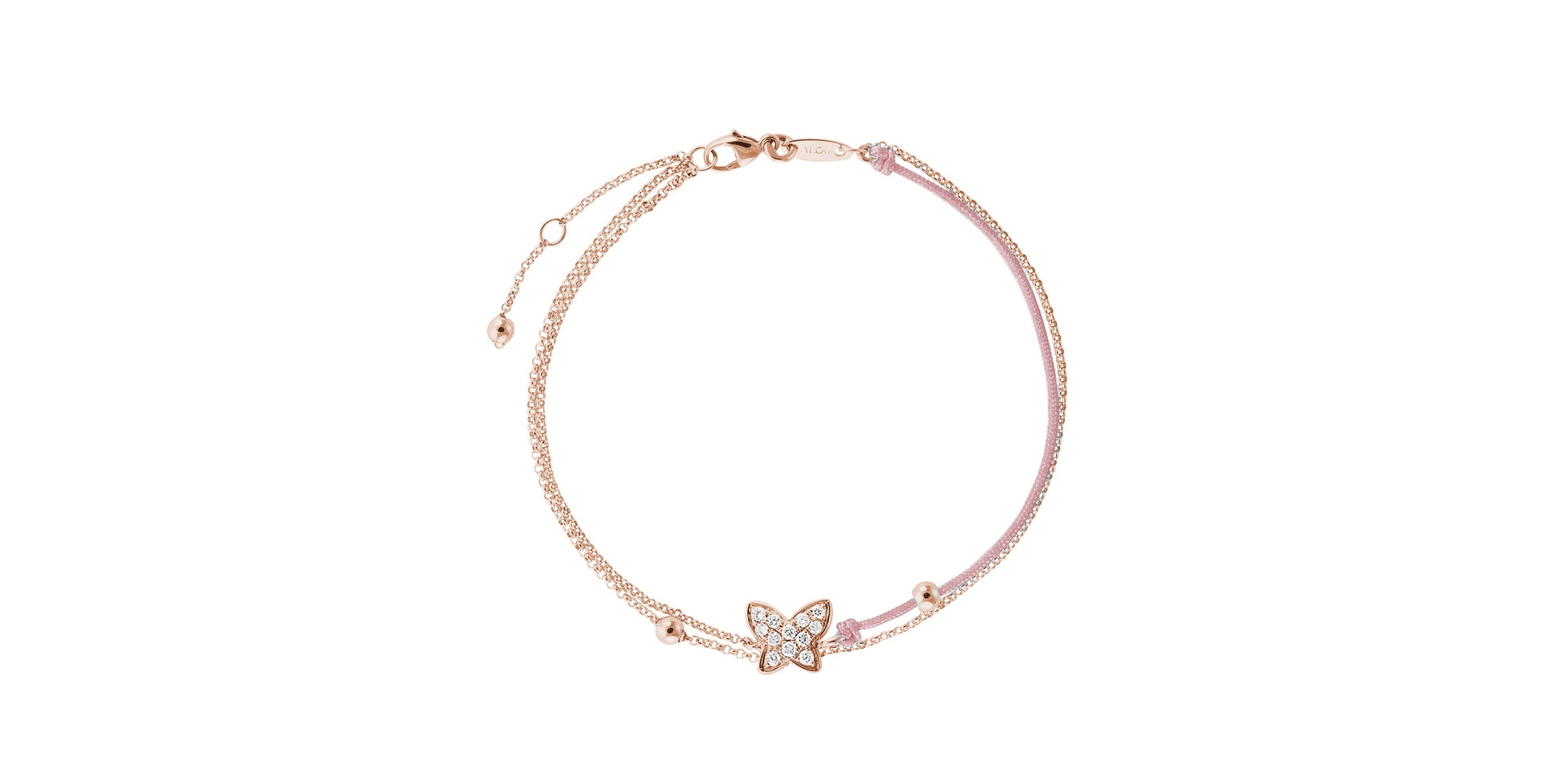 Diamantový náramok so šnúrkou Luxury Butterfly