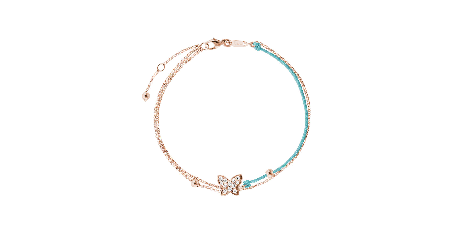 Diamantový náramok so šnúrkou Luxury Butterfly