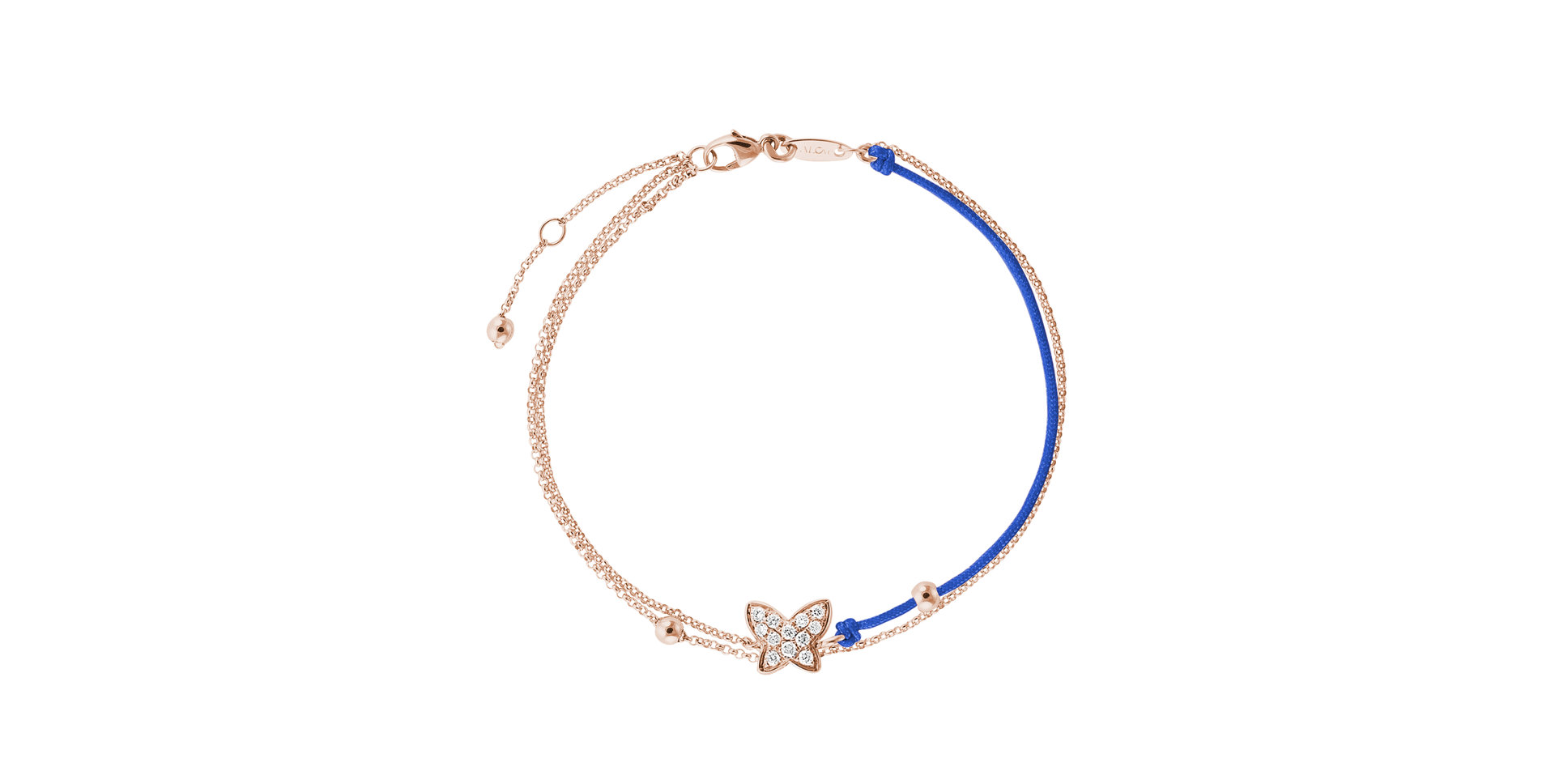 Diamantový náramok so šnúrkou Luxury Butterfly