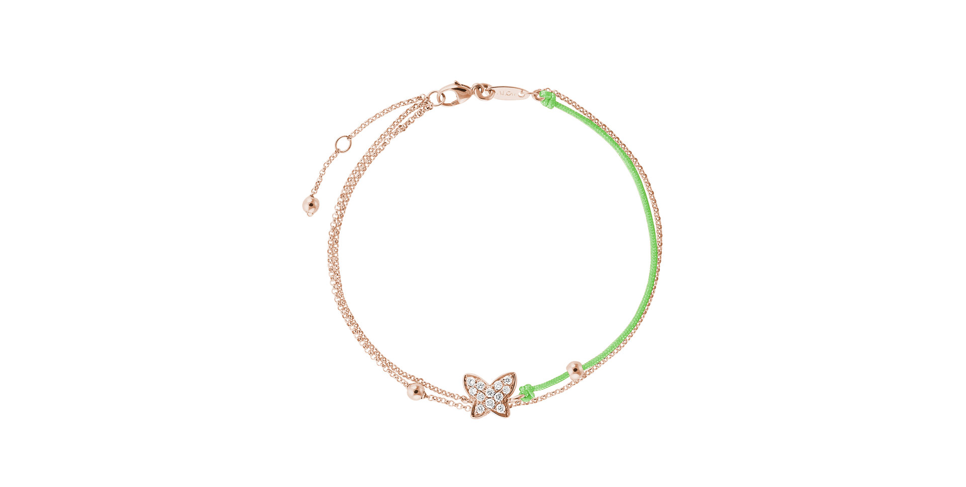 Diamantový náramok so šnúrkou Luxury Butterfly