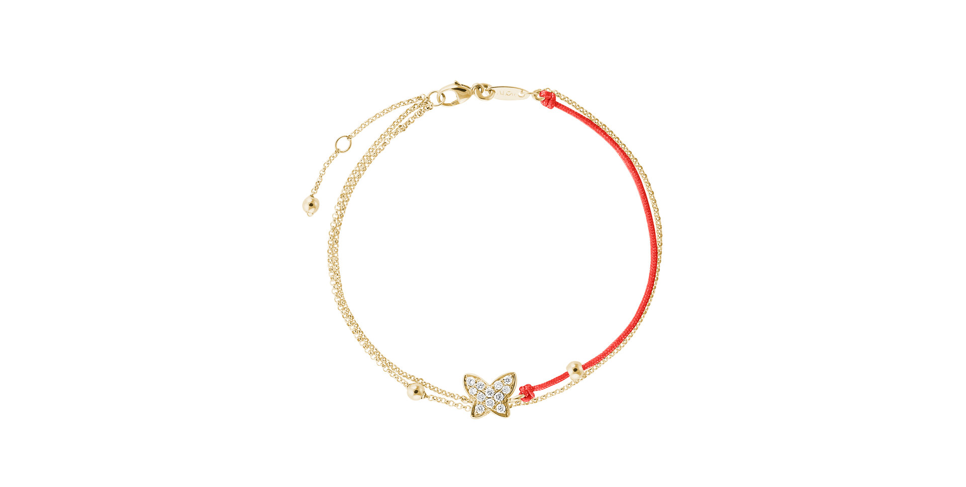Diamantový náramok so šnúrkou Luxury Butterfly