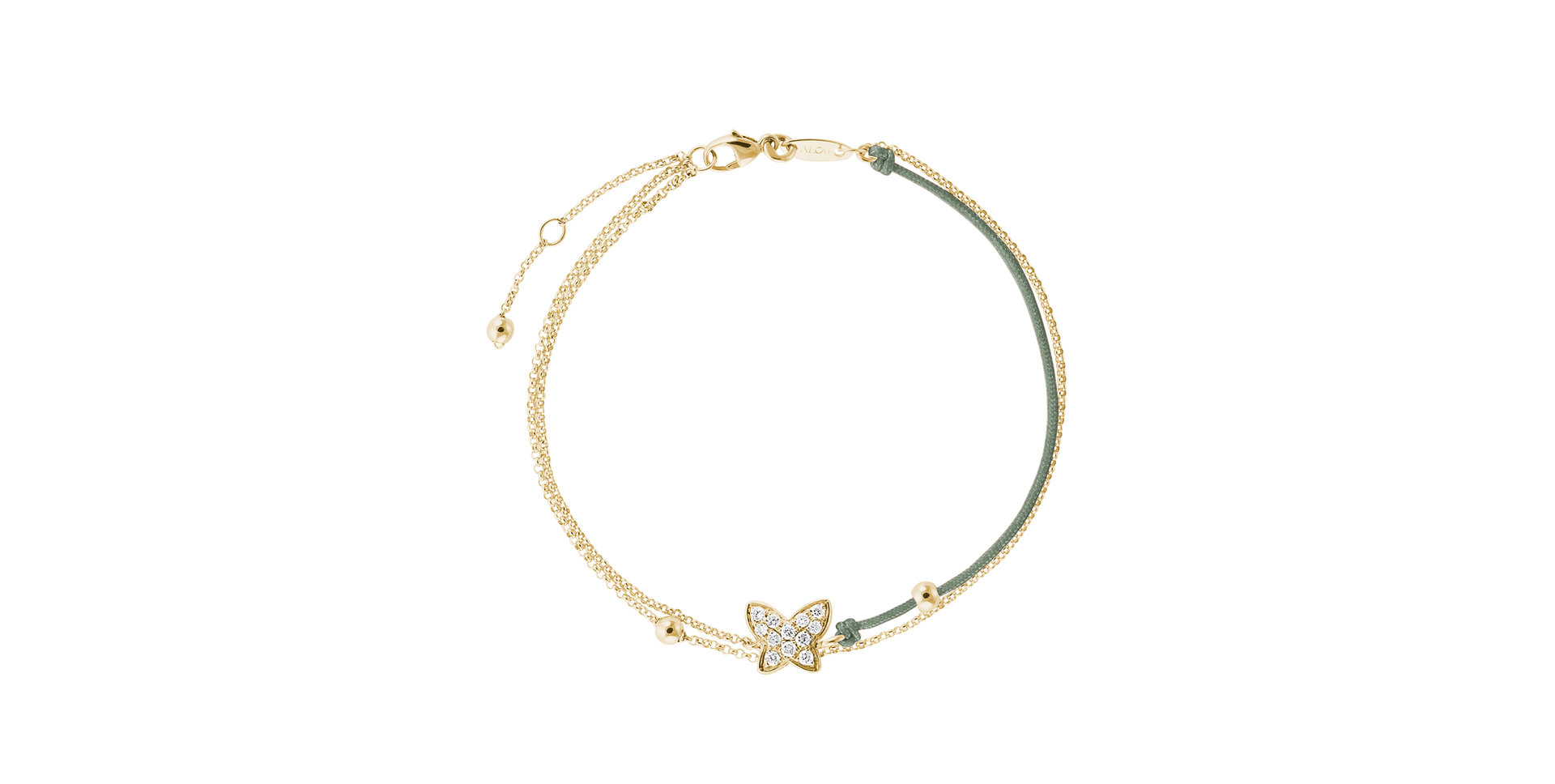Diamantový náramok so šnúrkou Luxury Butterfly