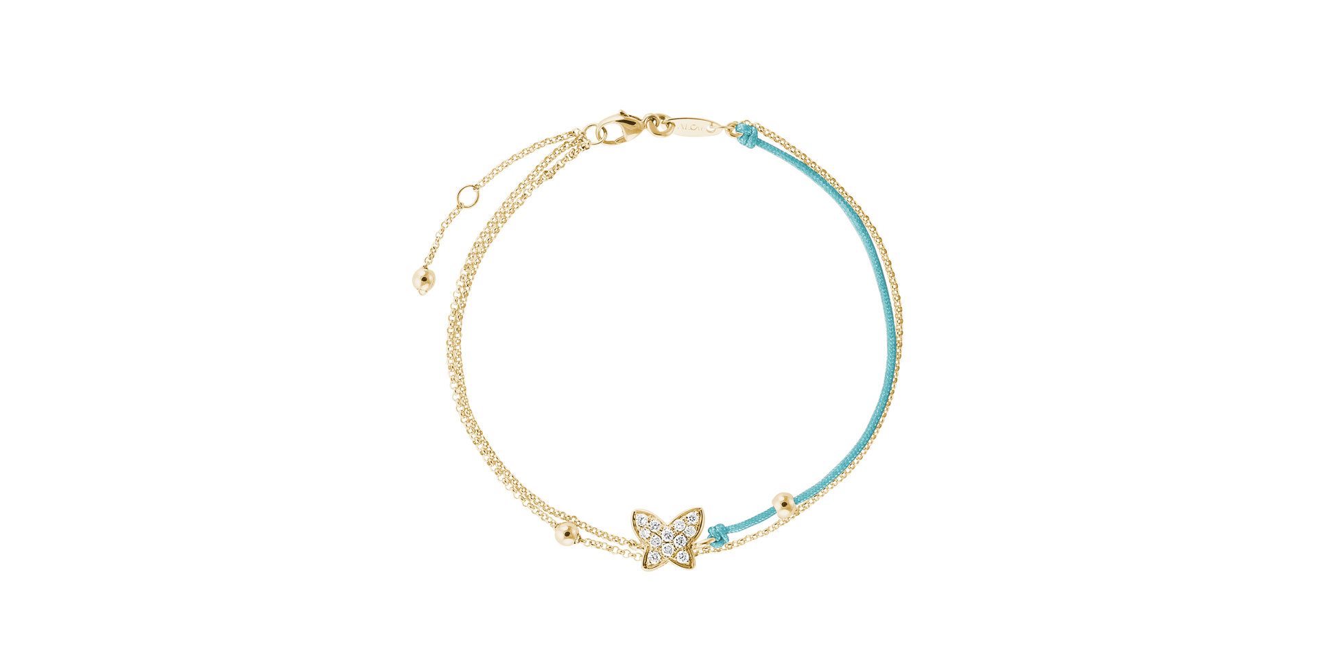 Diamantový náramok so šnúrkou Luxury Butterfly