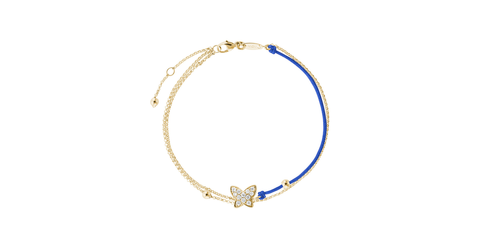 Diamantový náramok so šnúrkou Luxury Butterfly
