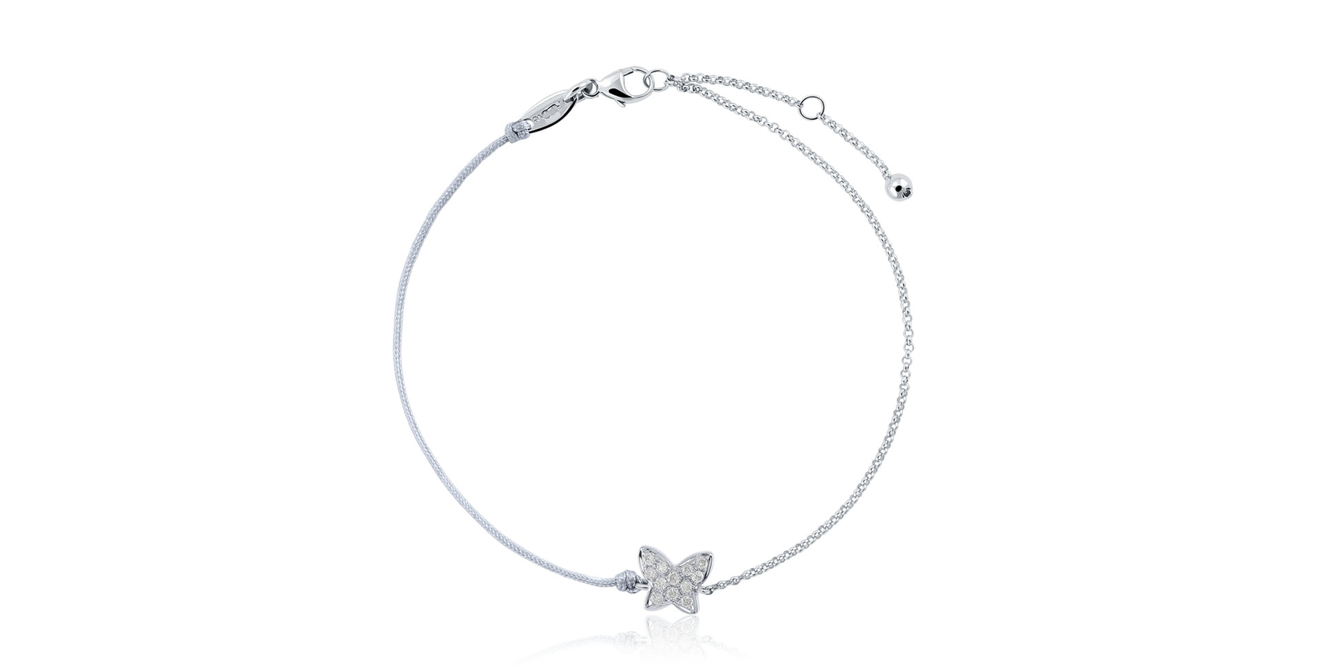 Diamantový náramok so šnúrkou Diamond Butterfly
