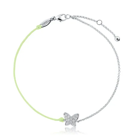 Diamantový náramok so šnúrkou Diamond Butterfly
