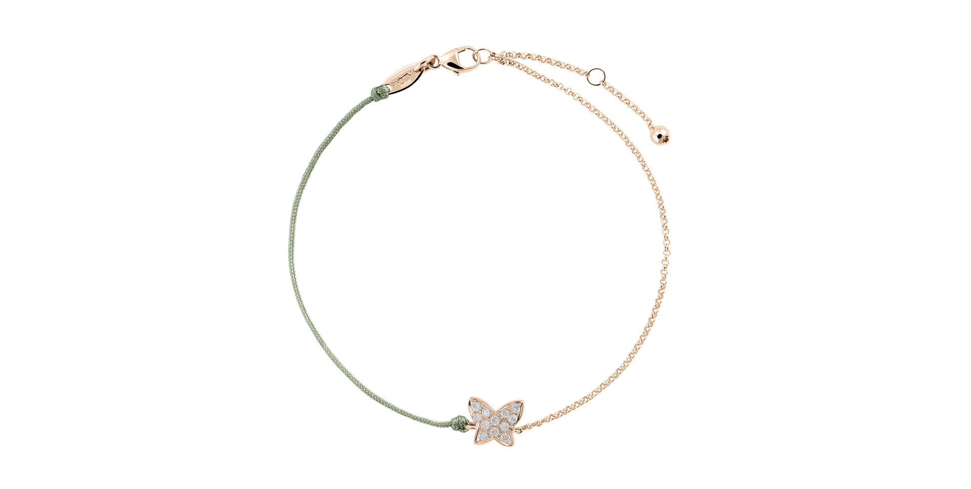 Diamantový náramok so šnúrkou Diamond Butterfly