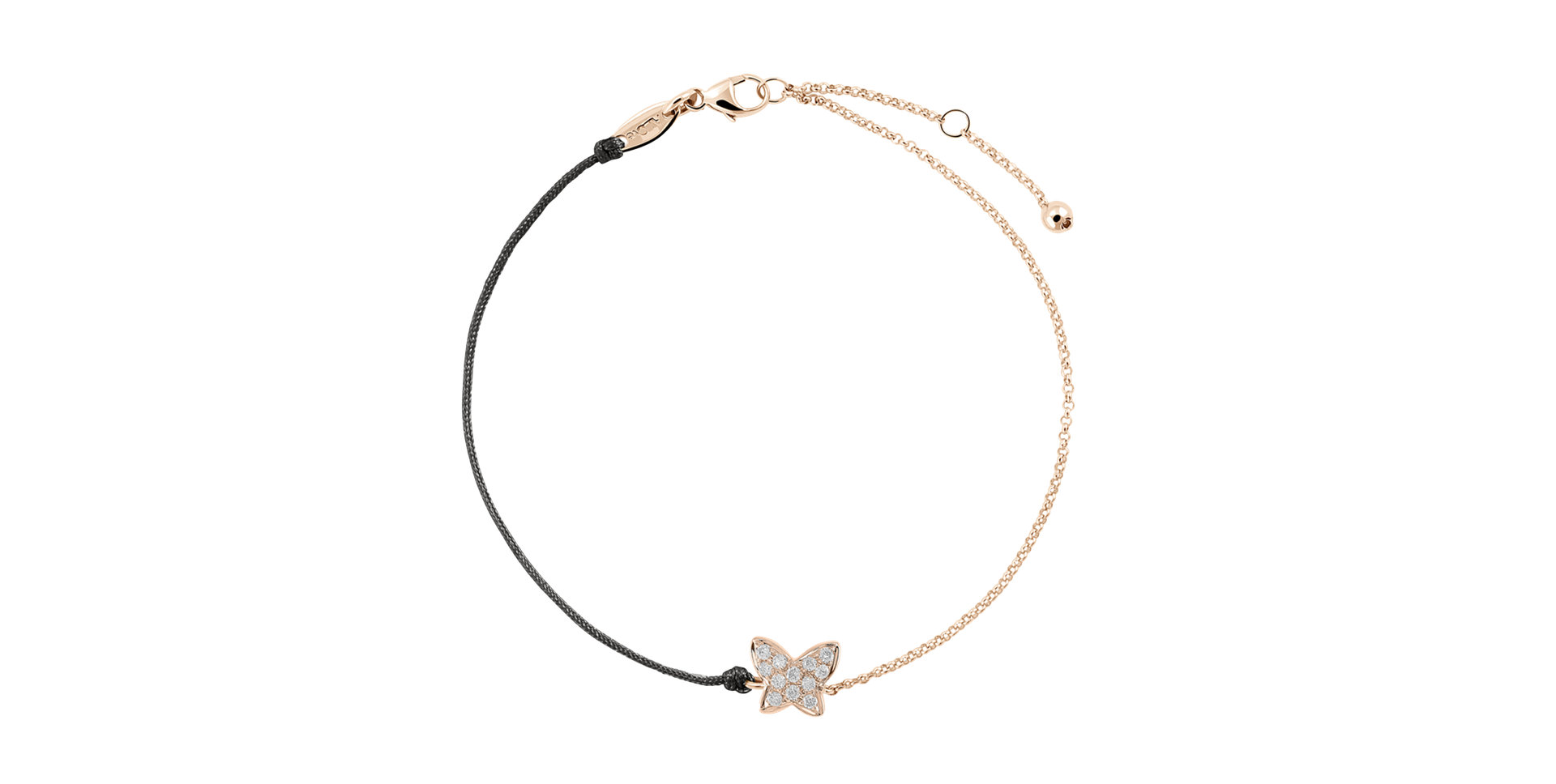 Diamantový náramok so šnúrkou Diamond Butterfly