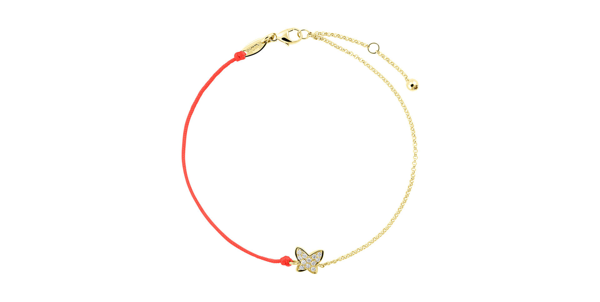 Diamantový náramok so šnúrkou Diamond Butterfly